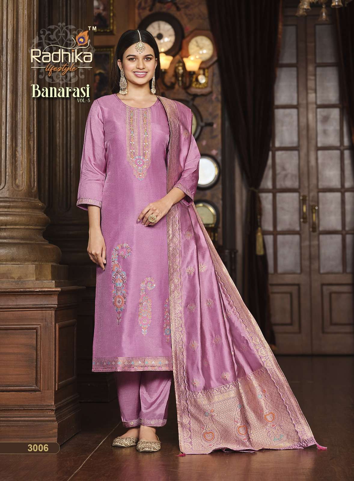 RADHIKA PRESENT LAUNCHING NEW CATALOGUE BANARASI VOL-2 3PCS CONCEPT KURTI PANT WITH DUPATTA SET- WHOLESALE SUPPLIER SURAT