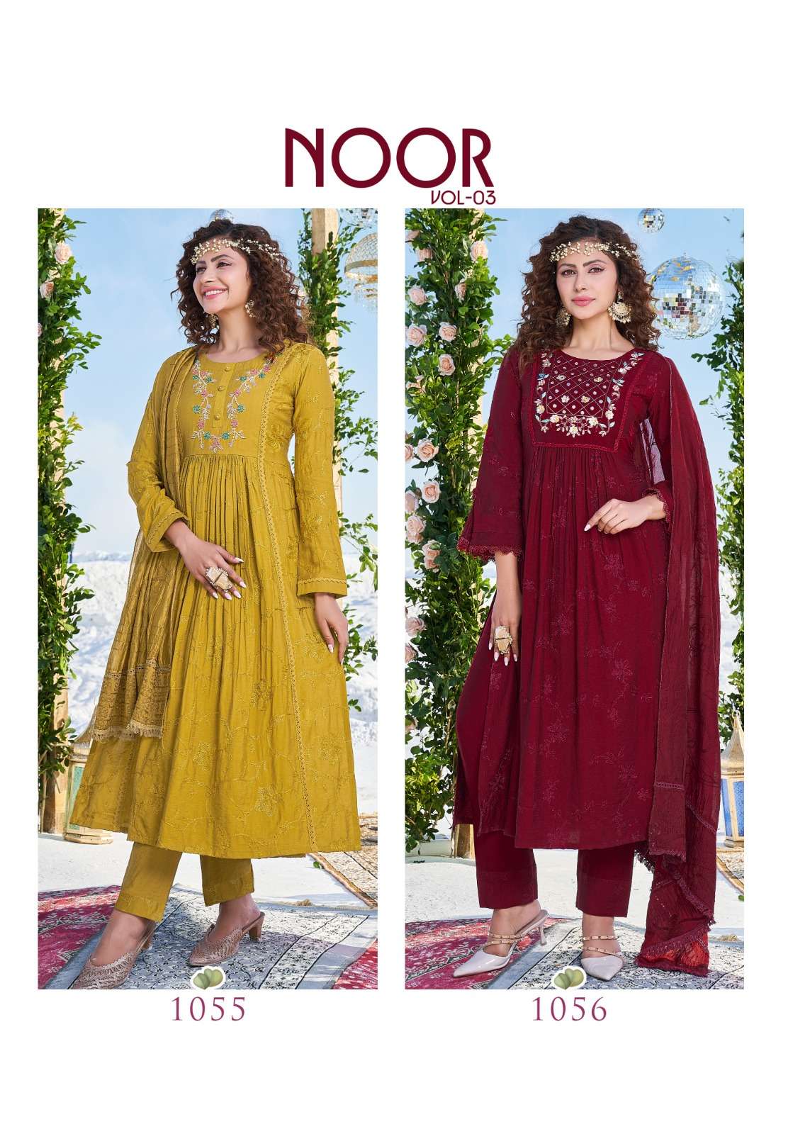 VIVILS SILK MILLS PVT LTD LAUNCHING NEW CATALOGUE NOOR VOL-3 3PCS CONCEPT KURTI PANT WITH DUPATTA SET- WHOLESALE DEALER SURAT