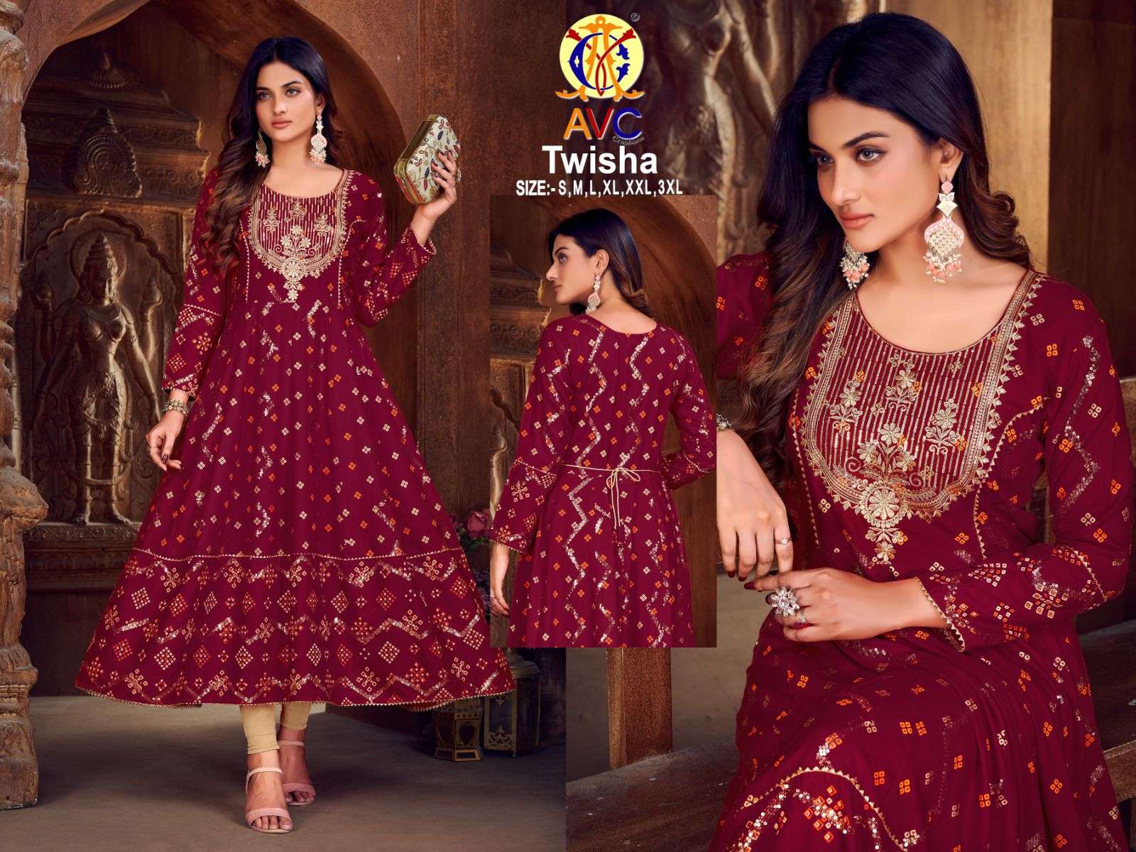 'SHREE'AVC PRESENT LAUNCHING THE NEW CATALOGUE TWISHA 1PC CONCEPT RAYON PRINTED GOWN COLLECTION- WHOLESALE EXPORTER SURAT