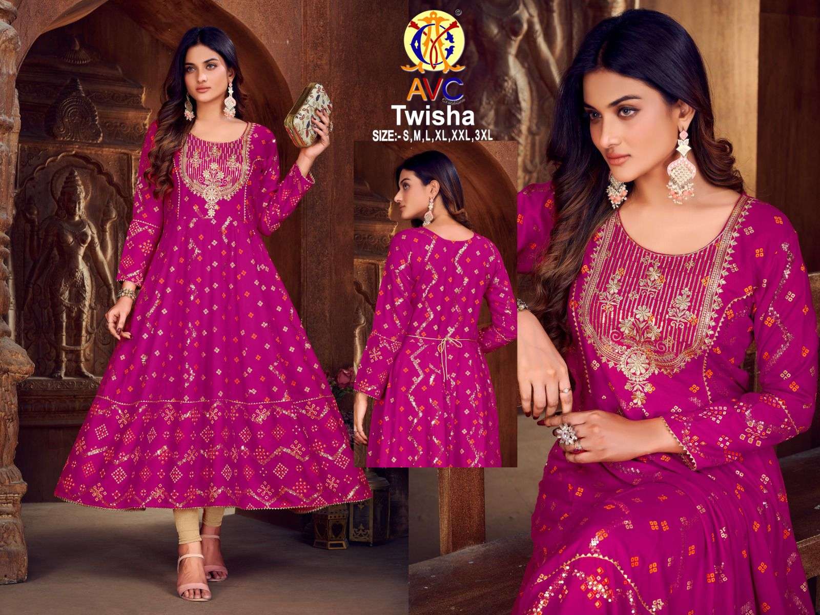 'SHREE'AVC PRESENT LAUNCHING THE NEW CATALOGUE TWISHA 1PC CONCEPT RAYON PRINTED GOWN COLLECTION- WHOLESALE EXPORTER SURAT