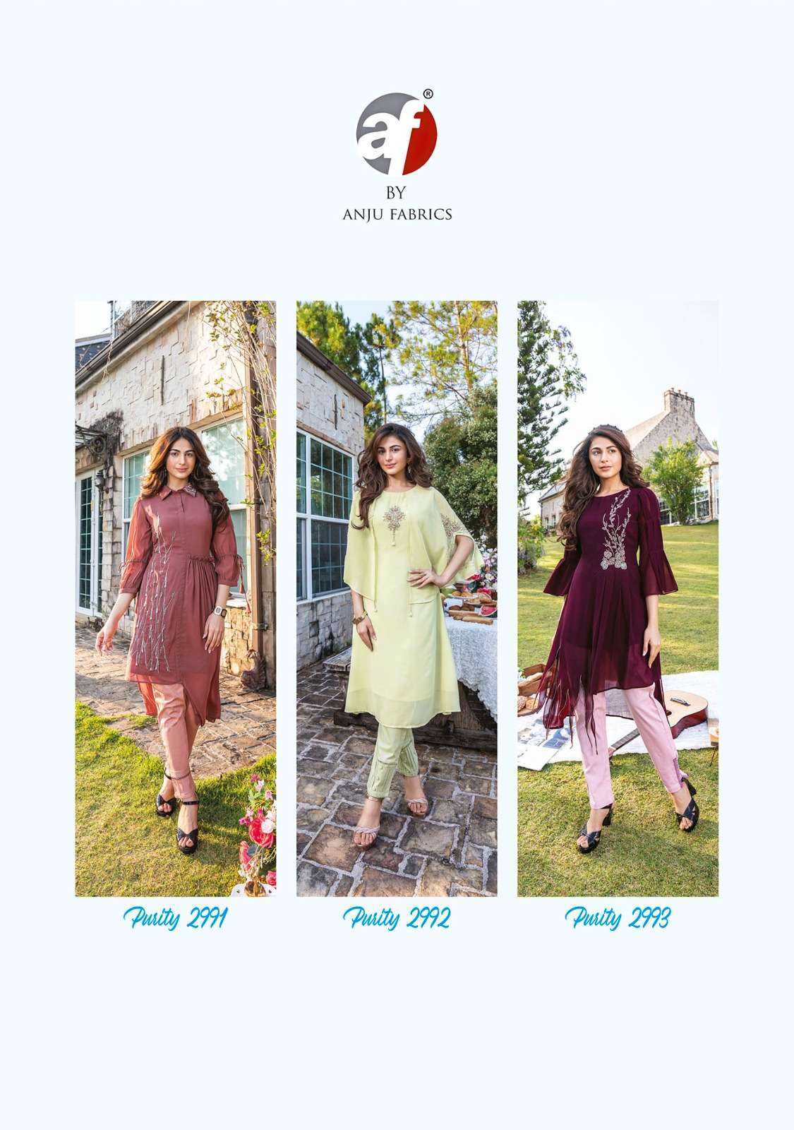 A/F PRESENT LAUNCHING NEW CATALOGUE PURITY VOL-4 2PCS CONCEPT TOP & BOTTOM SET- WHOLESALE EXPORTER SURAT 