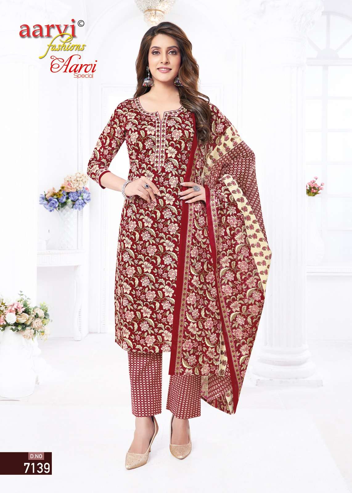 AARVI FASHION LAUNCHING THE NEW CATALOGUE  AARVI SPECIAL VOL.19 3PCS CONCEPT UNSTITCH KURTI SALWAR WITH DUPATTA COLLECTION- WHOLSALE DEALER SURAT