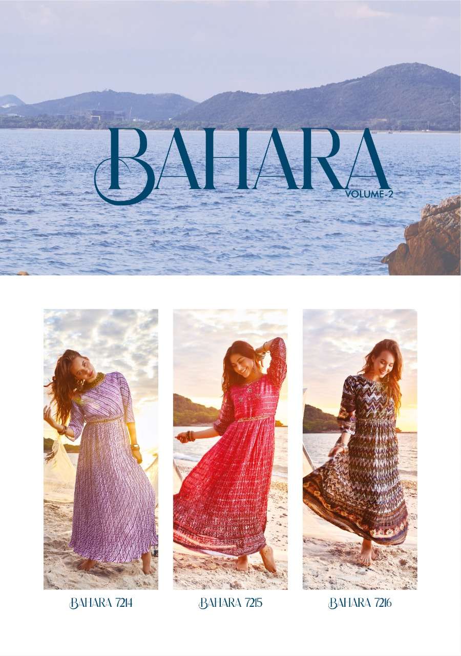 ANJU FABRIC PRESENT LAUNCHING THE NEW CATALOGUE BAHARA VOL-2 FLAIRED DESIGNER GOWN COLLECTION- WHOLESALE DEALER SURAT