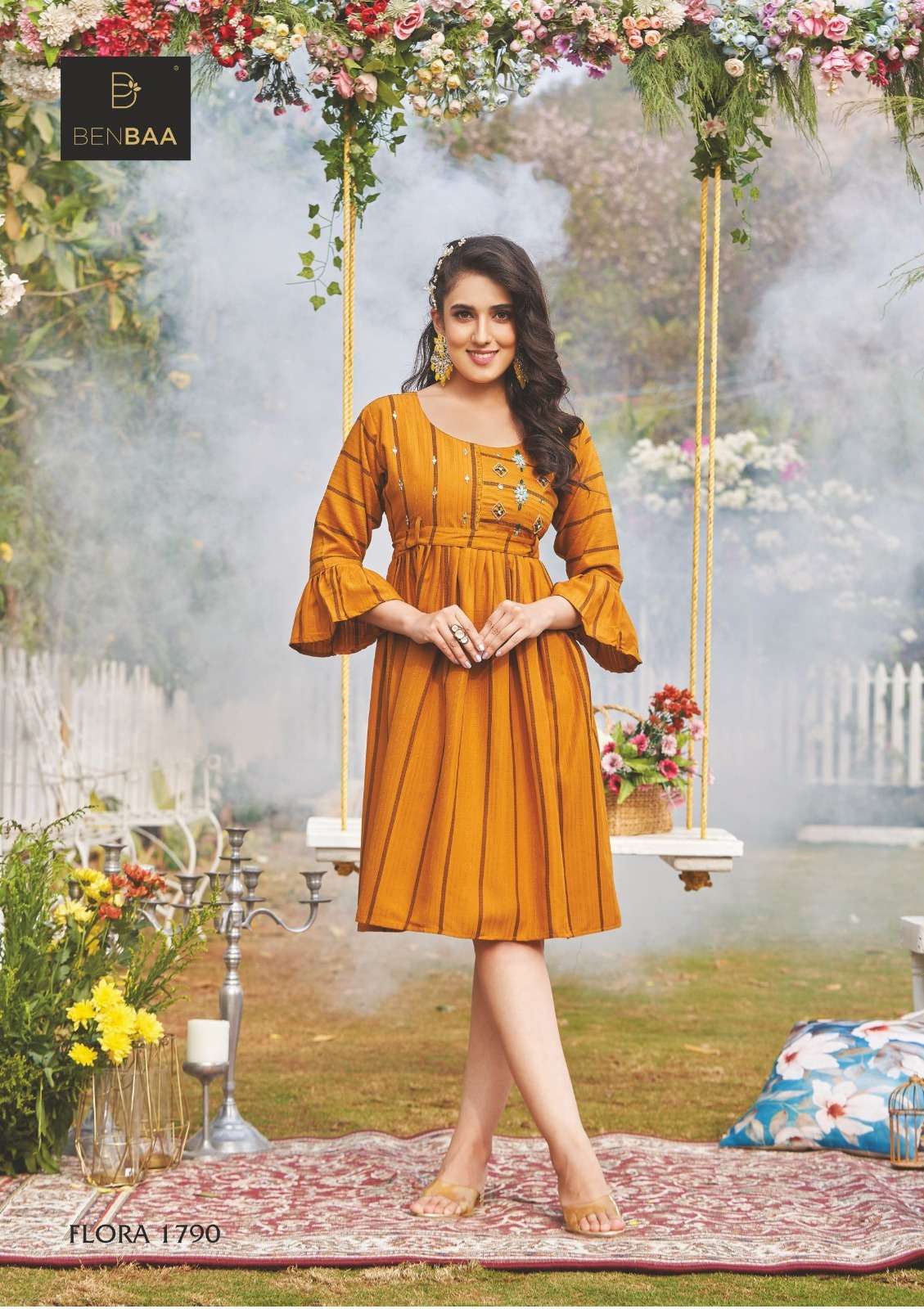 BANBAA LAUNCHING THE NEW CATALOGUE FLORA 1PC CONCEPT TUNIC TOP PRINTED COLLECTION- WHOLSALE DEALER SURAT