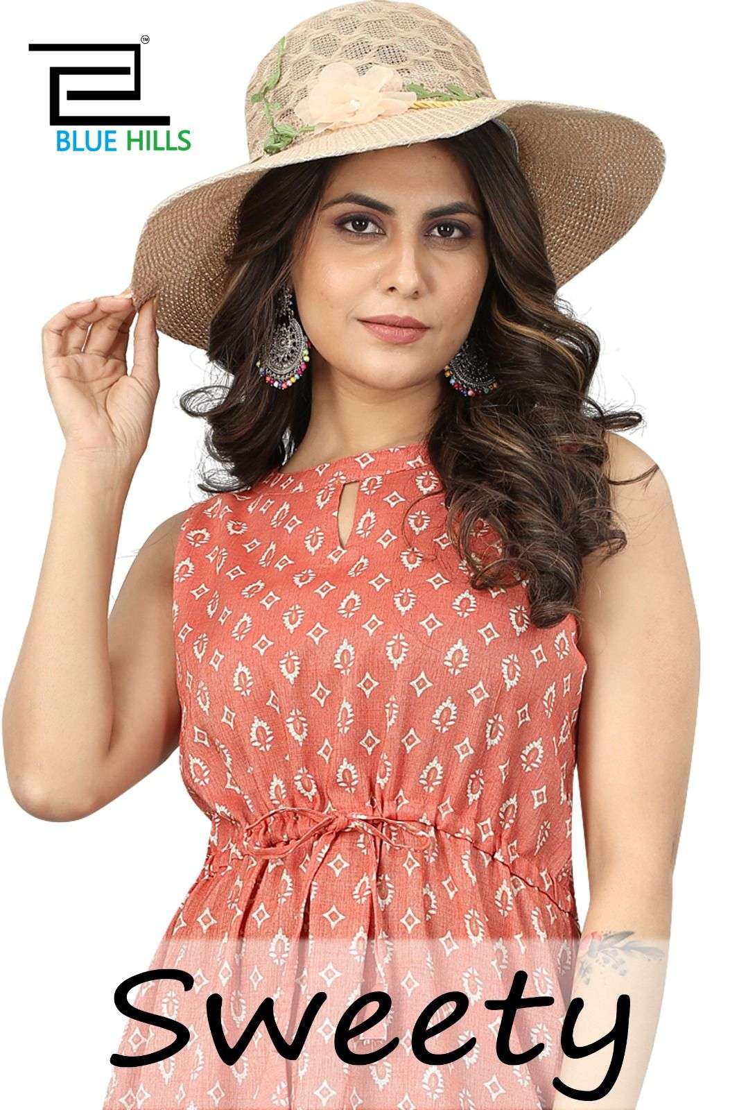BLUE HILLS PRESENT LAUNCHING THE NEW CATALOGUE SWEETY 1PC CONCEPT RAYON PRINT LONG FANCY KURTI COLLECTION- WHOLESALE DEALER SURAT