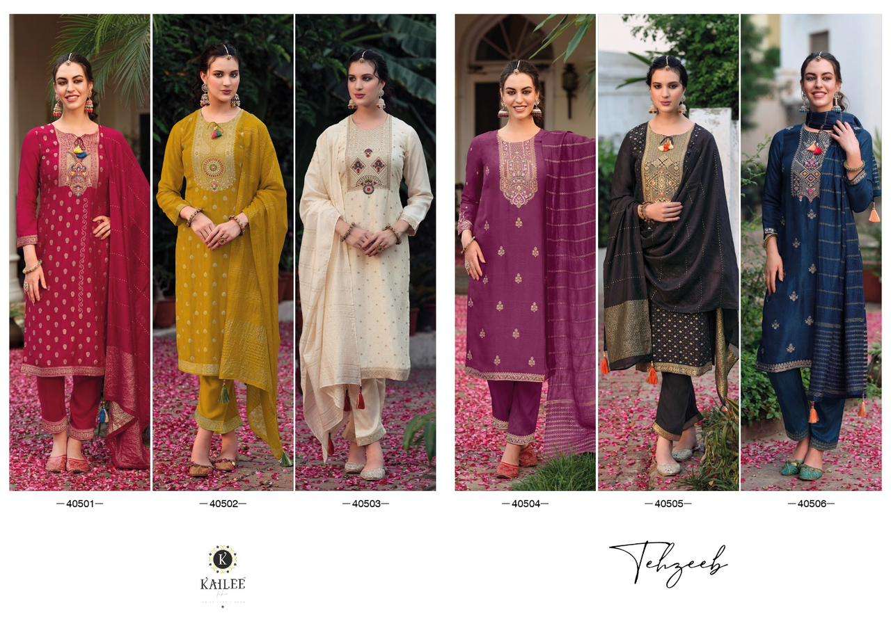 KAILEE FASHION LAUNCHING THE NEW CATALOGUE TEHZEEB 3PCS CONCEPT KURTI PANT WITH DUPATTA SET- MANUFACTURER SURAT