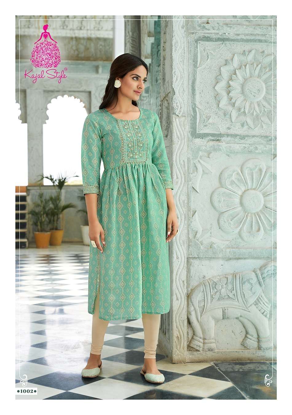 KAJAL STYLE PRESENT LAUNCHING THE NEW CATALOGUE KESARIYA VOL-1 1PCS CONCEPT NAYRACUT KURTI COLLECTION-WHOLESALE DEALER SURAT