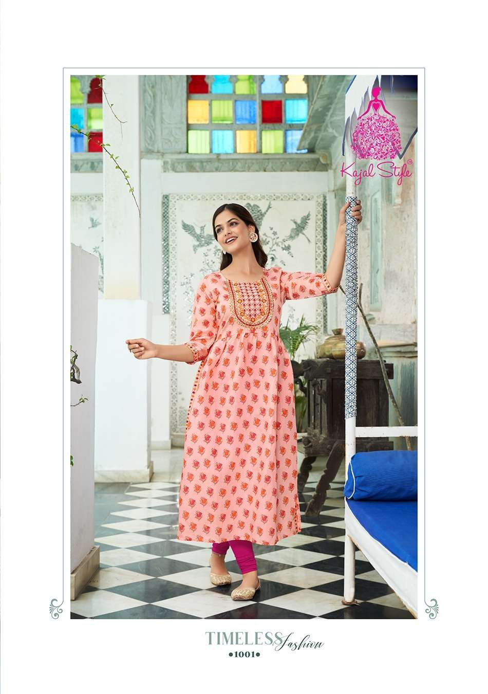 KAJAL STYLE PRESENT LAUNCHING THE NEW CATALOGUE KESARIYA VOL-1 1PCS CONCEPT NAYRACUT KURTI COLLECTION-WHOLESALE DEALER SURAT