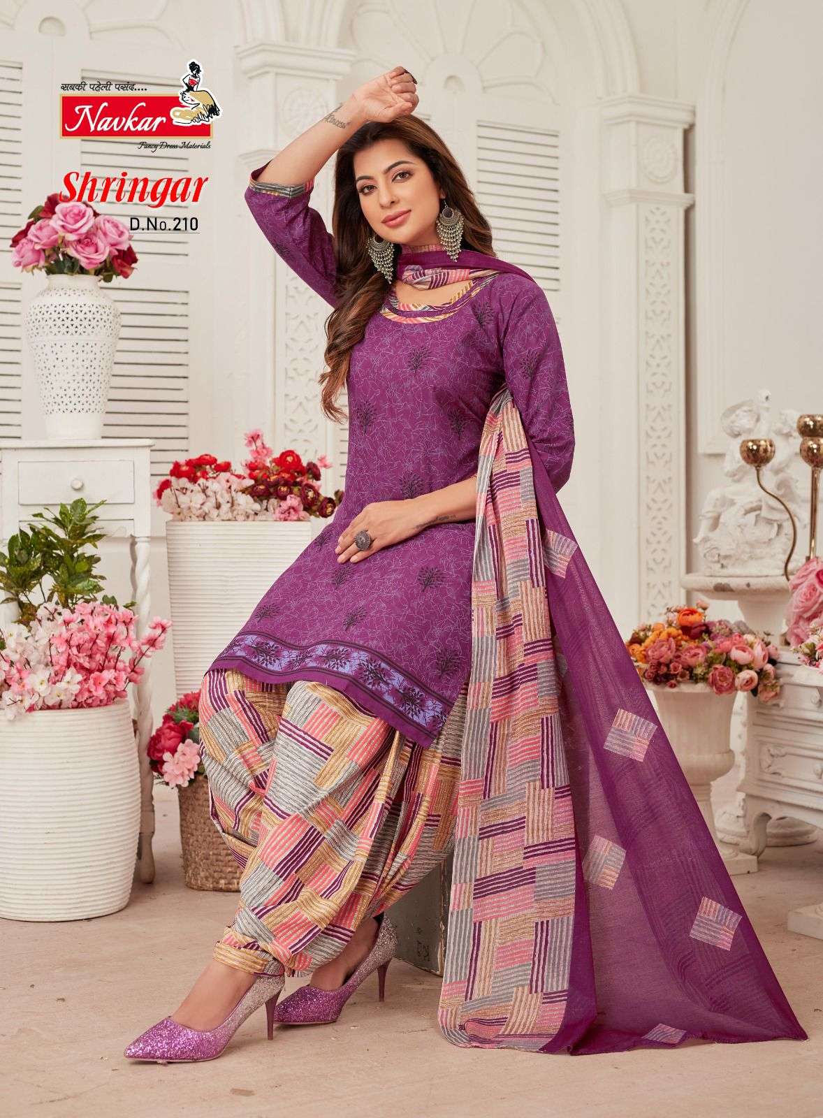 NAVKAR LAUNCHING NEW CATALOGUE SHRINAGAR VOL.2 PATIYALA STYLE 3PCS CONCEPT KURTI PANT WITH DUPATTA COLLECTION- WHOLSALE SUPPLIER SURAT