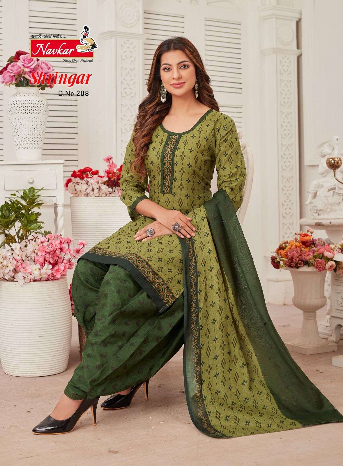 NAVKAR LAUNCHING NEW CATALOGUE SHRINAGAR VOL.2 PATIYALA STYLE 3PCS CONCEPT KURTI PANT WITH DUPATTA COLLECTION- WHOLSALE SUPPLIER SURAT