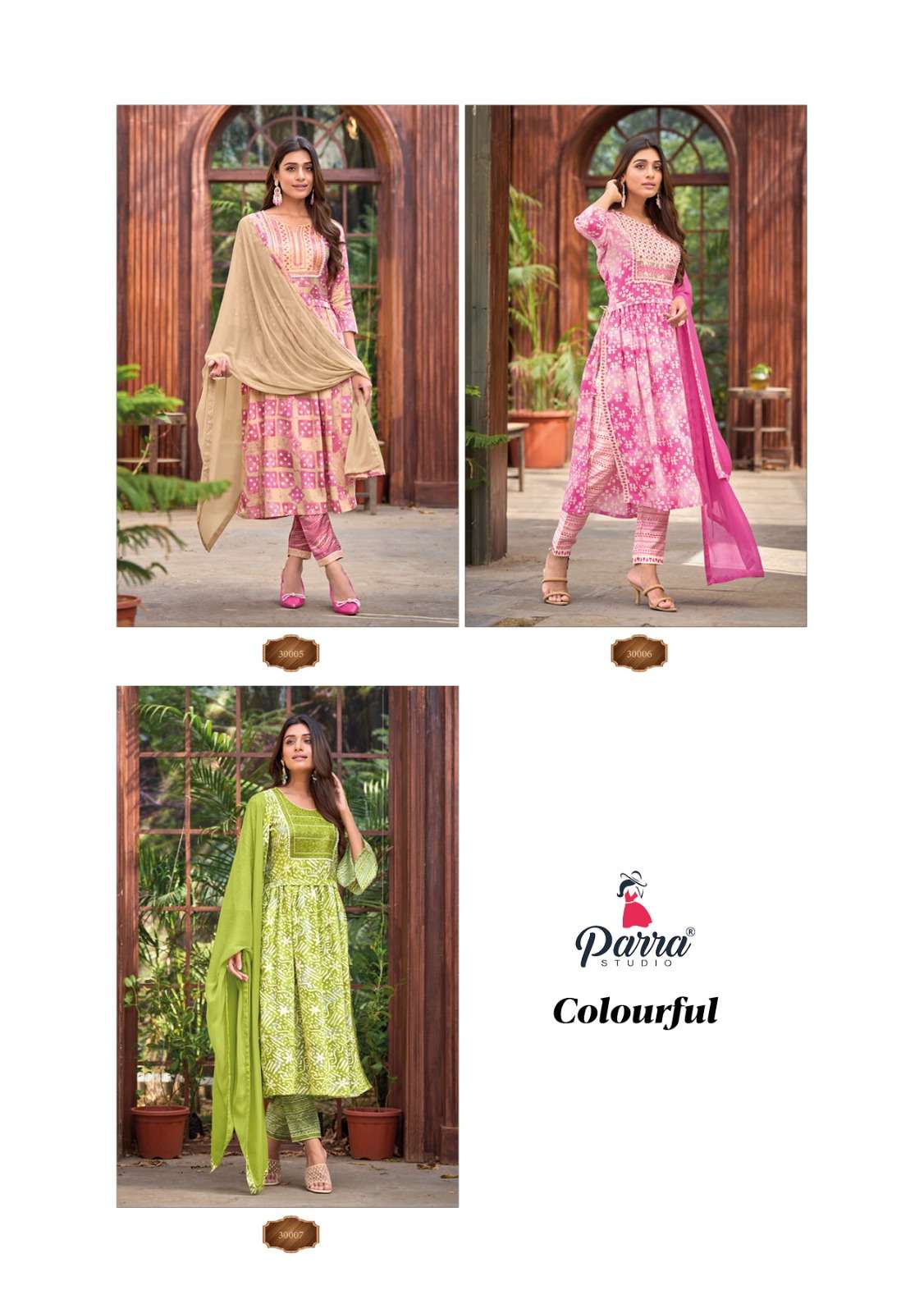PAARA STUDIO LAUNCHING THE NEW CATALOGUE COLOURFUL VOL-01 3PCS CONCEPT DESIGNER NAYRA CUT BATIK PRINT KURTI PANT WITH DUPATTA SET- WHOLESALE SUPPLIER SURAT(GUJARAT)