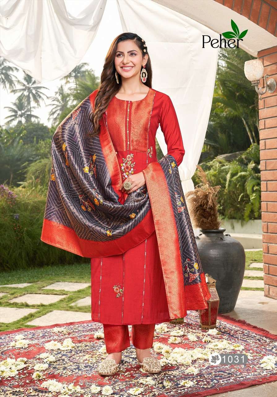 PEHER LAUNCHING THE NEW CATALOGUE OCCATION VOL-2 3PCS CONCEPT KURTI PANT DUPATTA SET- WHOLESALE  SUPPLIER SURAT