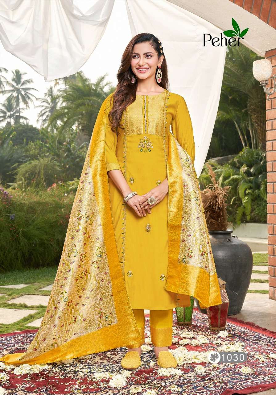 PEHER LAUNCHING THE NEW CATALOGUE OCCATION VOL-2 3PCS CONCEPT KURTI PANT DUPATTA SET- WHOLESALE  SUPPLIER SURAT