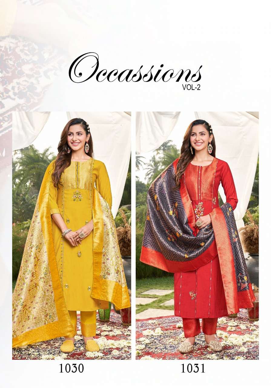 PEHER LAUNCHING THE NEW CATALOGUE OCCATION VOL-2 3PCS CONCEPT KURTI PANT DUPATTA SET- WHOLESALE  SUPPLIER SURAT