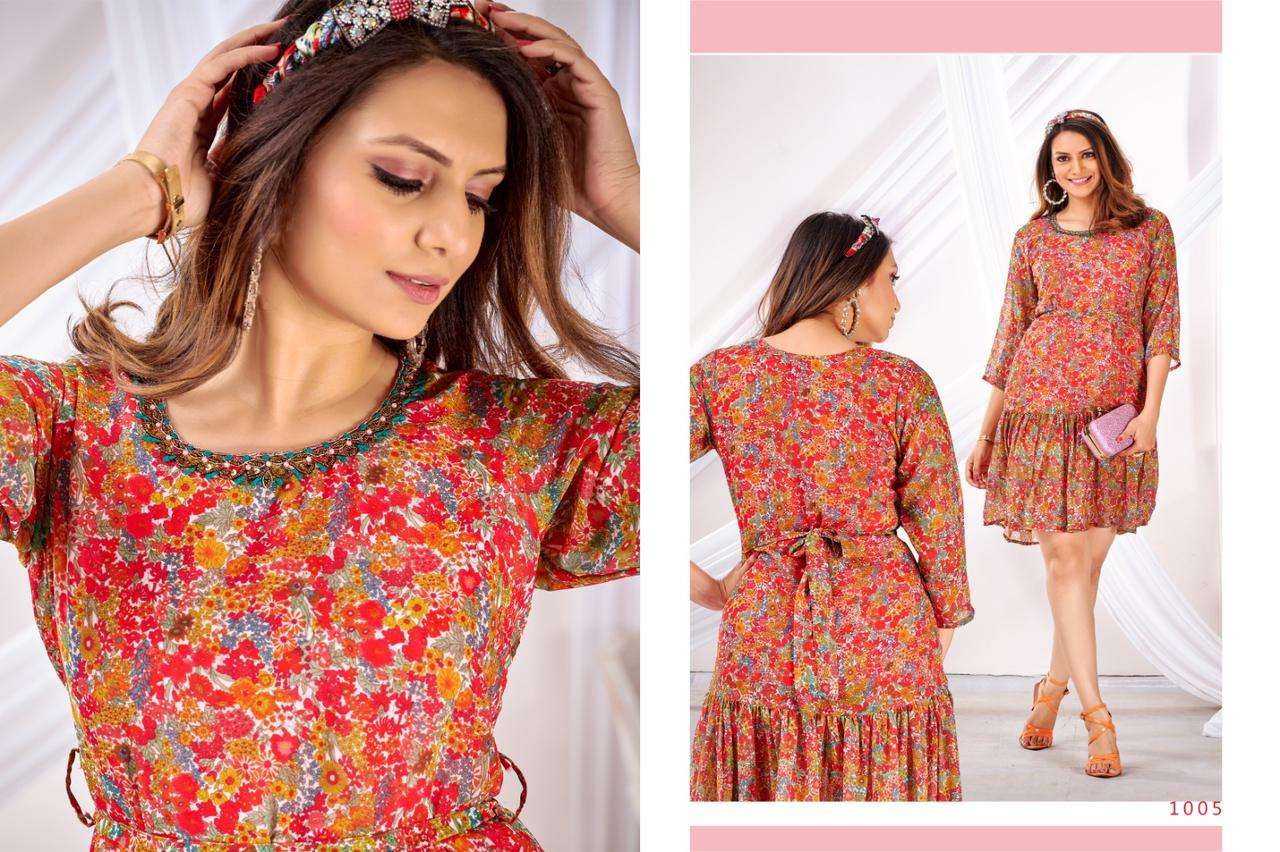 POONAM DESIGNER PRESENT LAUNCH NEW CATALOGUE WILD FLOWER 1PC CONCEPT FANCY TOP COLLECTION- WHOLESALE DEAR SURAT