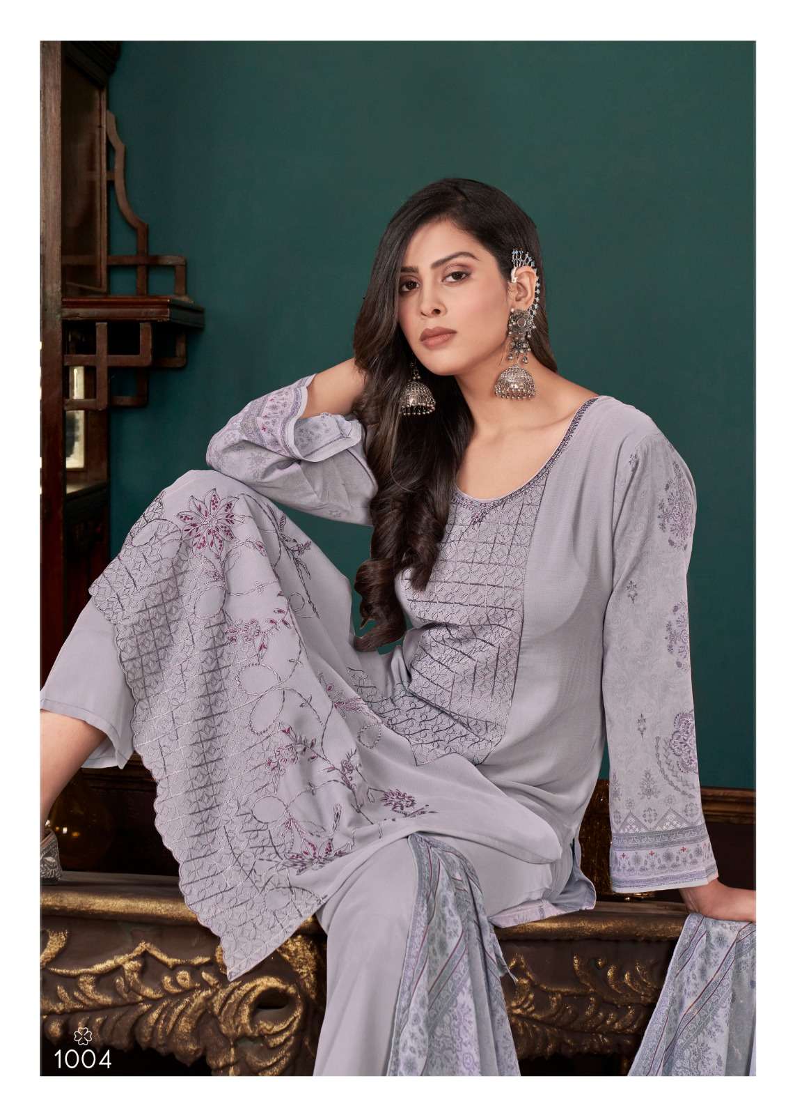 QASR LAUNCHING THE NEW CATALOGUE SYRINX 3PCS CONCEPT KURTI PANT WITH DUPATTA-WHOLESALE DEALER SURAT