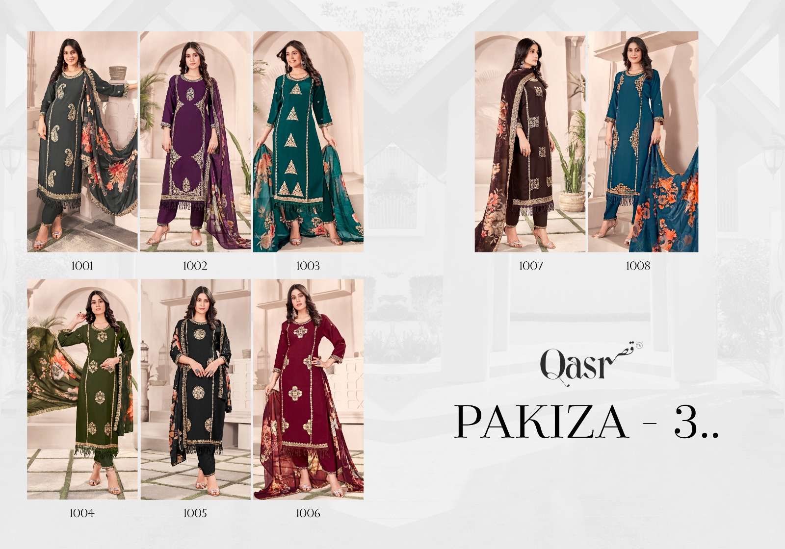 QASR PRESENT LAUNCHING THE NEW CATALOGUE PAKIZA-3 3PCS CONCEPT KURTI PANT WITH DUPATTA SET COLLECTION- WHOLESALE DEALER SURAT