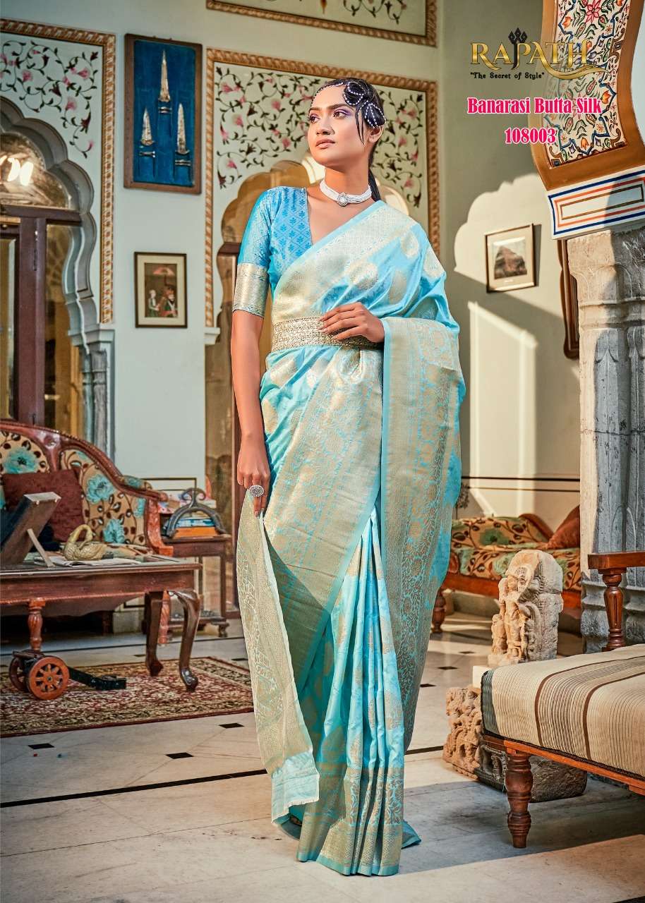 RAJPATH LAUNCHING THE NEW CATALOGUE ROZY SILK BANARASI BUTTA SILK WITH ZARI WEAVING SAREE COLLECTION- WHOLESALE SUPPLIER SURAT