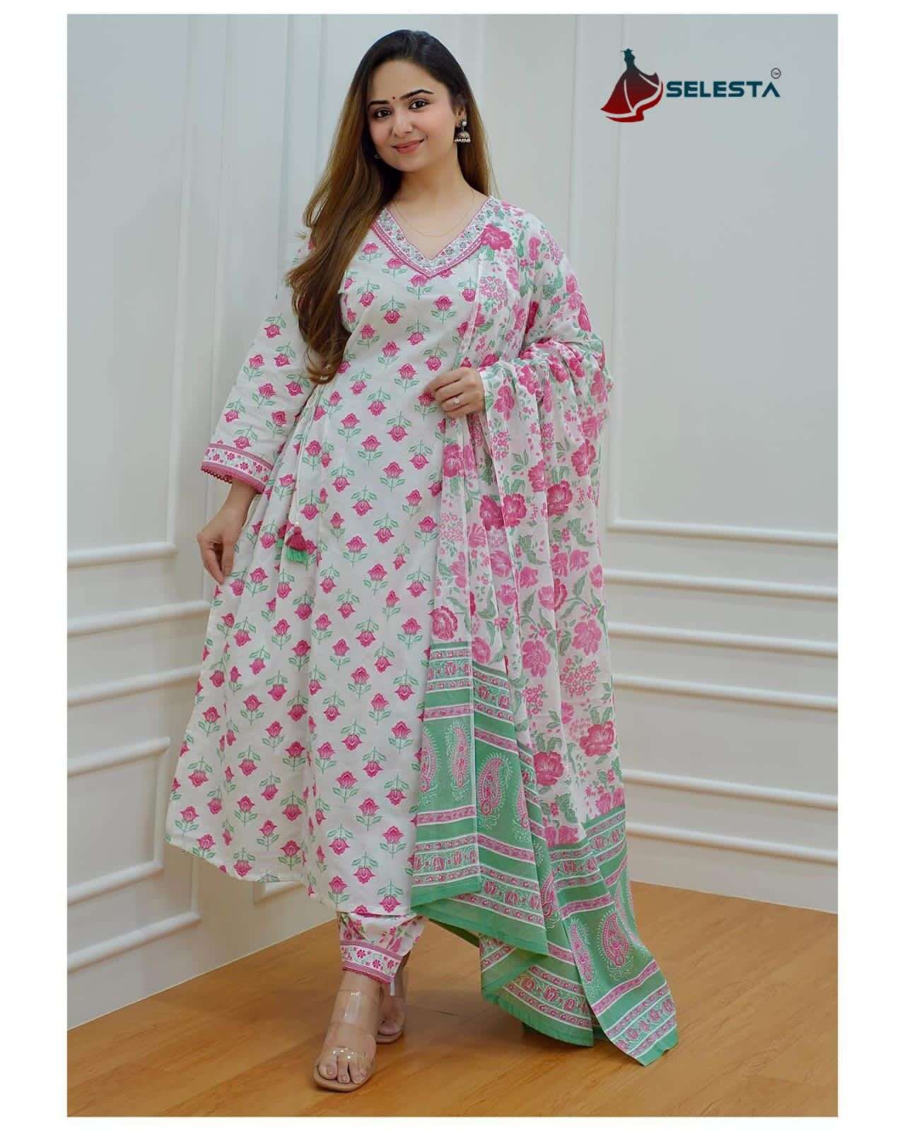 SALESTA PRESENT LAUNCHING THE AFGHANI SUIT 3PCS NEW CONCEPT KURTI DUPATTA WITH AFGHANI SALWAR SET- KURTIS MANUFACTURER SURAT