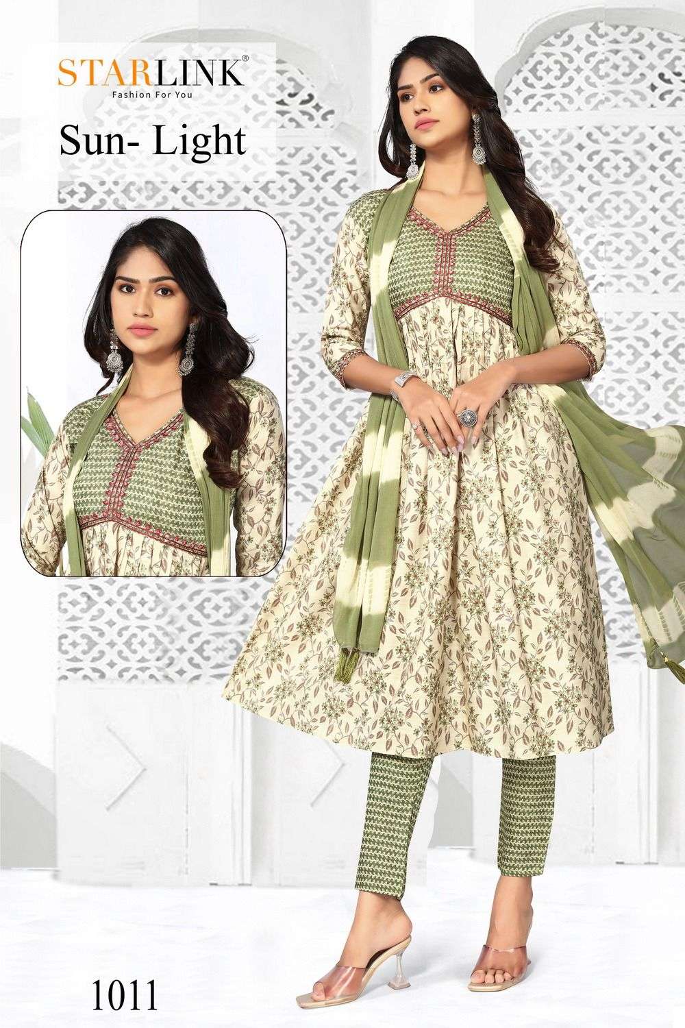 STARLINK LAUNCHING THE NEW CATALOGUE SUN-LIGHT 3PCS CONCEPT KURTI PANT WITH DUPATTA SET- WHOLSALE SUPPLIER SURAT