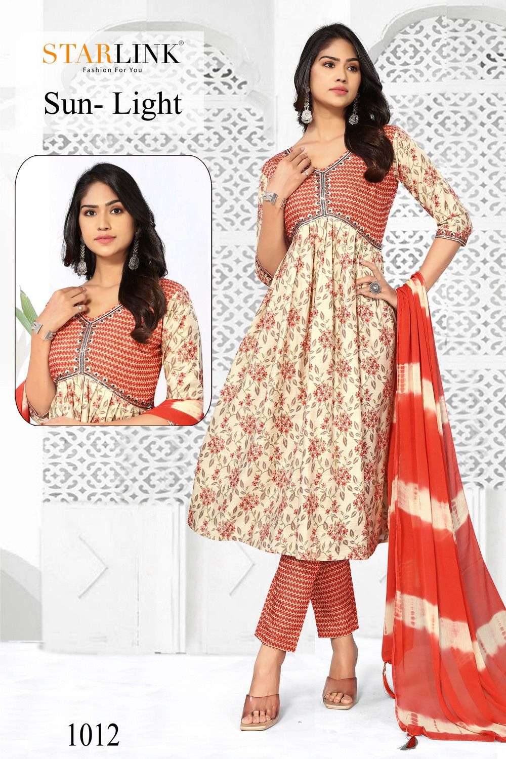 STARLINK LAUNCHING THE NEW CATALOGUE SUN-LIGHT 3PCS CONCEPT KURTI PANT WITH DUPATTA SET- WHOLSALE SUPPLIER SURAT