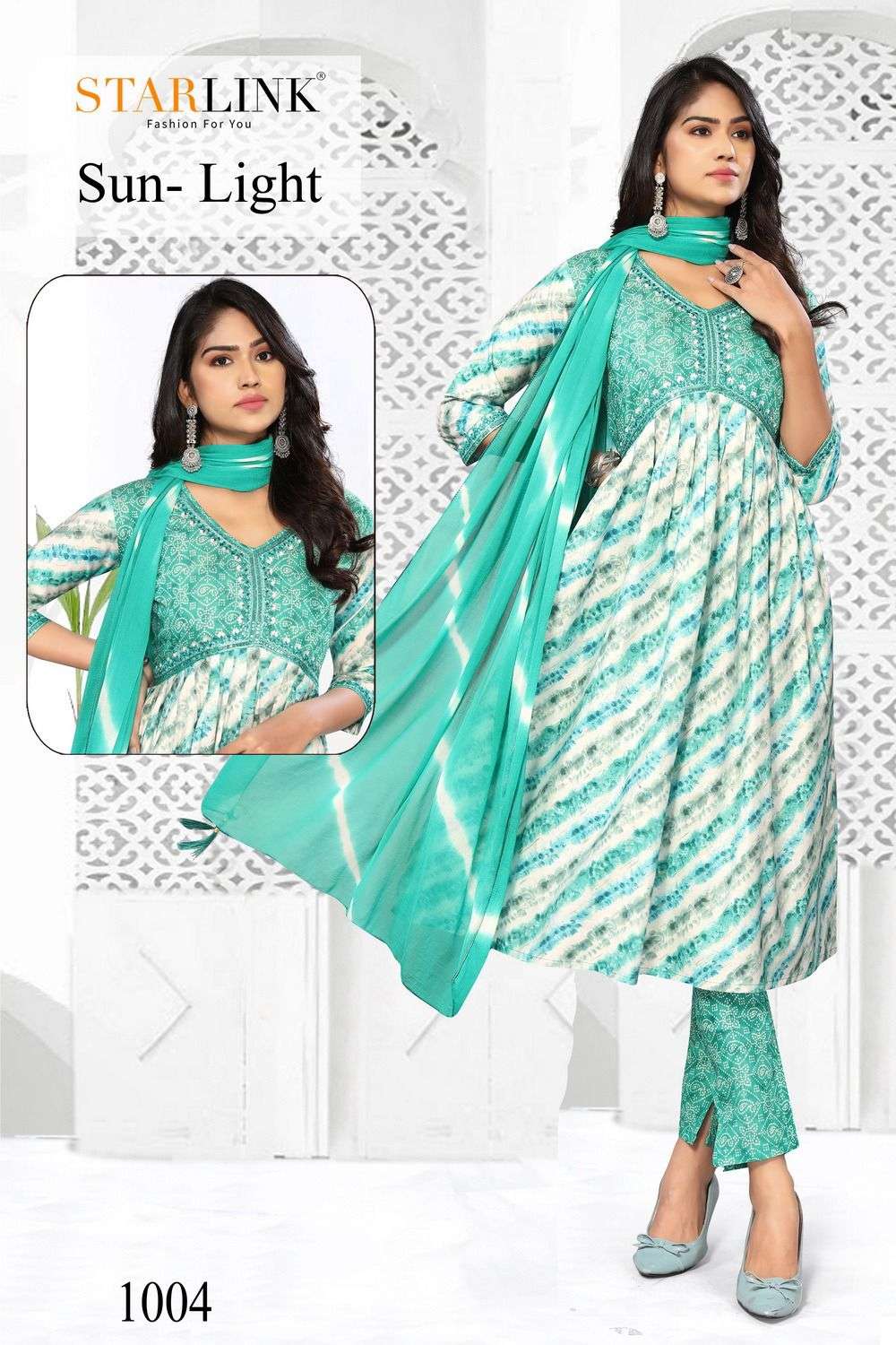 STARLINK LAUNCHING THE NEW CATALOGUE SUN-LIGHT 3PCS CONCEPT KURTI PANT WITH DUPATTA SET- WHOLSALE SUPPLIER SURAT