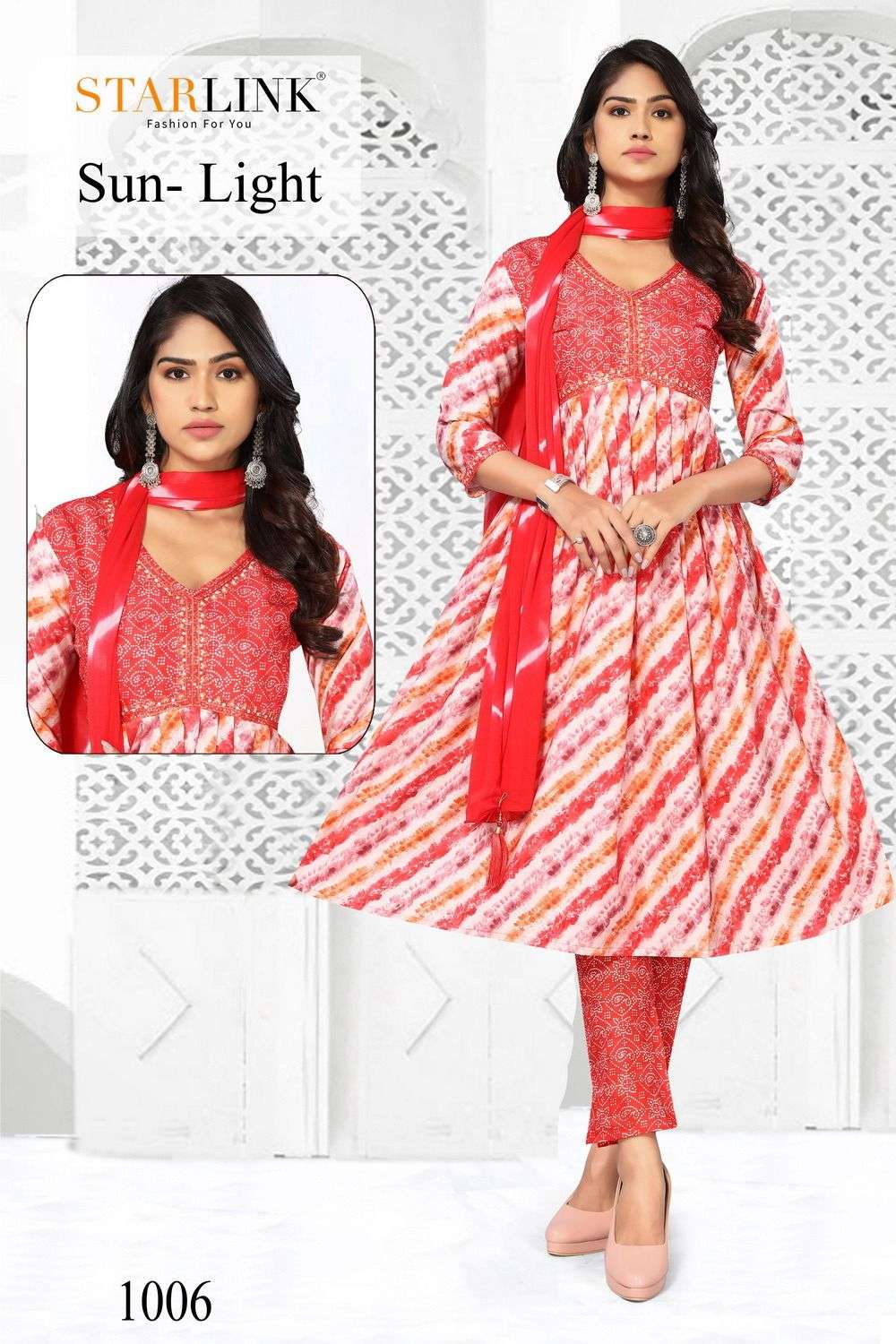 STARLINK LAUNCHING THE NEW CATALOGUE SUN-LIGHT 3PCS CONCEPT KURTI PANT WITH DUPATTA SET- WHOLSALE SUPPLIER SURAT