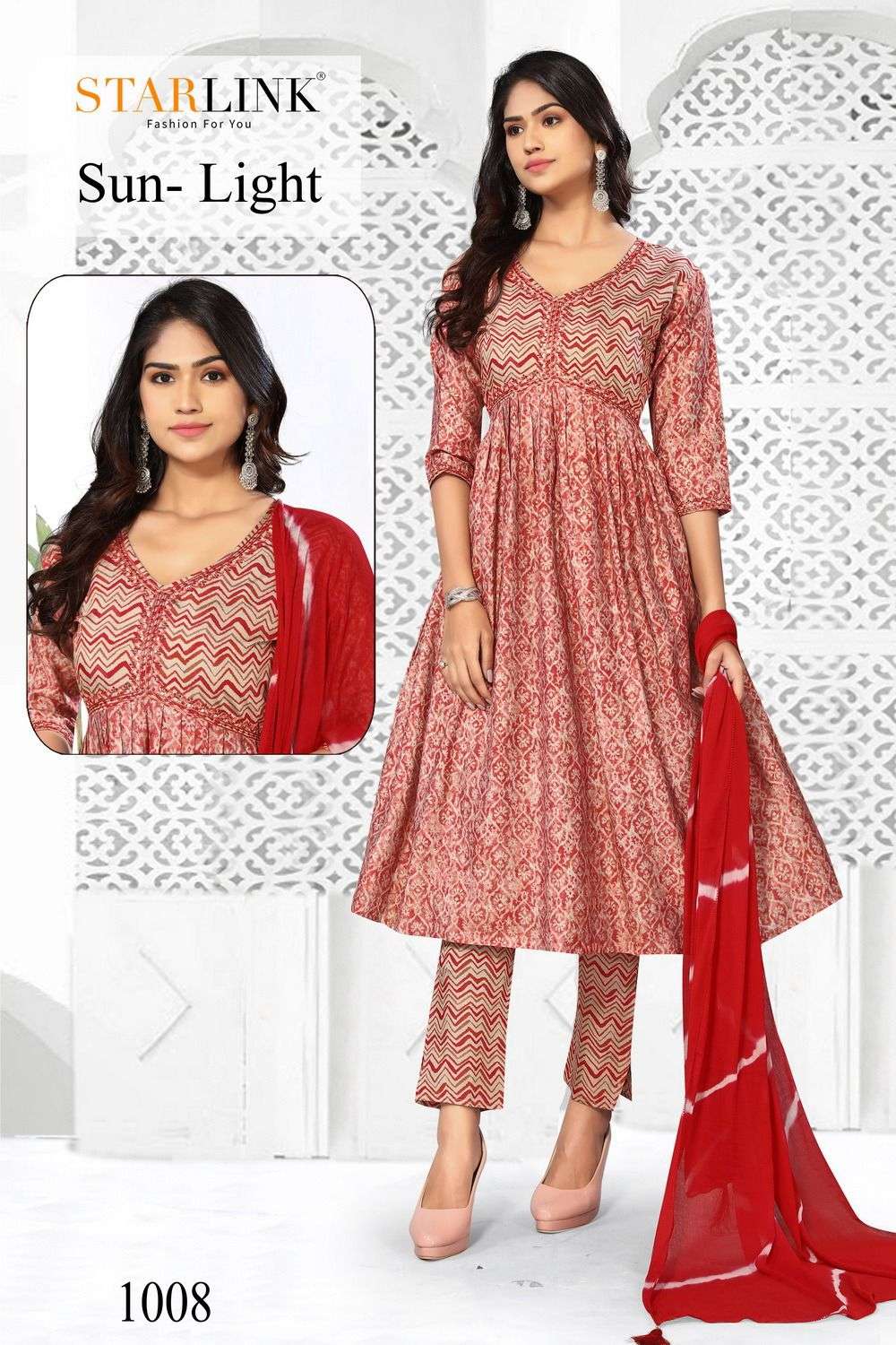 STARLINK LAUNCHING THE NEW CATALOGUE SUN-LIGHT 3PCS CONCEPT KURTI PANT WITH DUPATTA SET- WHOLSALE SUPPLIER SURAT