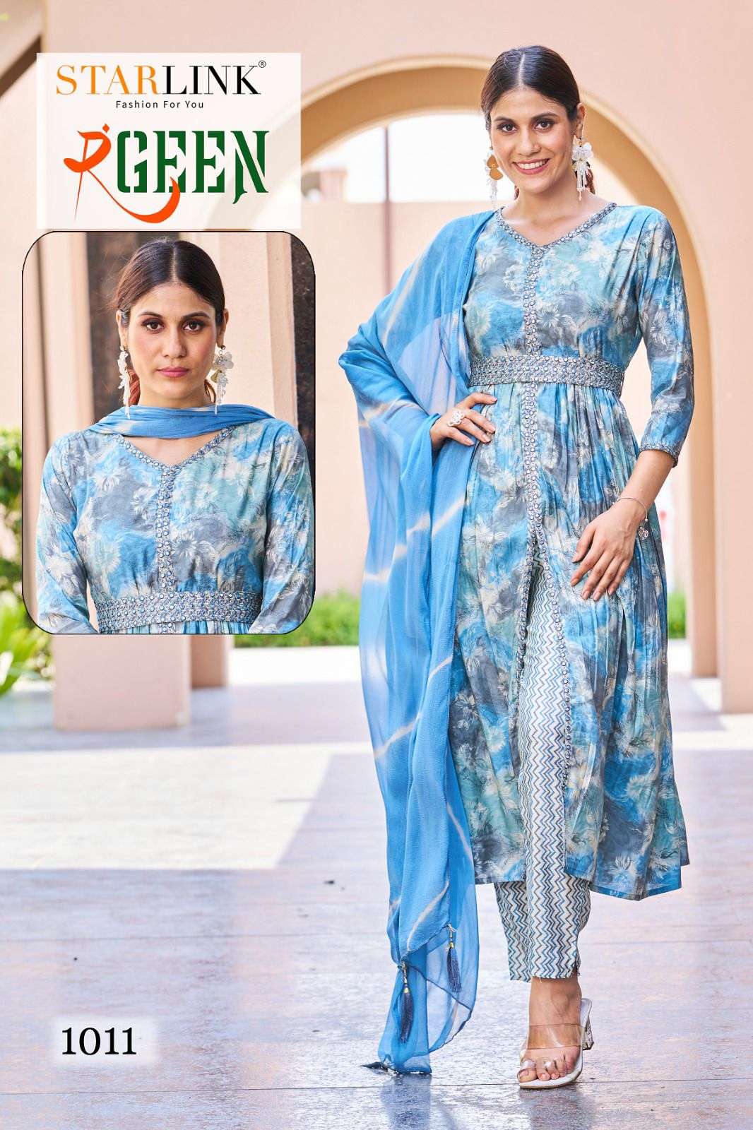 STARLINK PRESENT LAUNCHING THE NEW CATALOGUE RANGEEN 3PCS CONCEPT KURTI PANT WITH DUPATTA SET- WHOLESALE DEALER SURAT