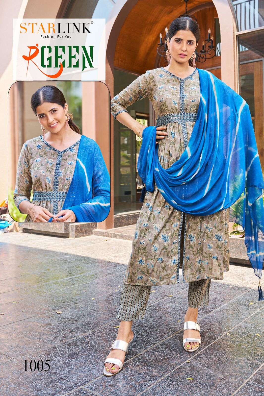 STARLINK PRESENT LAUNCHING THE NEW CATALOGUE RANGEEN 3PCS CONCEPT KURTI PANT WITH DUPATTA SET- WHOLESALE DEALER SURAT