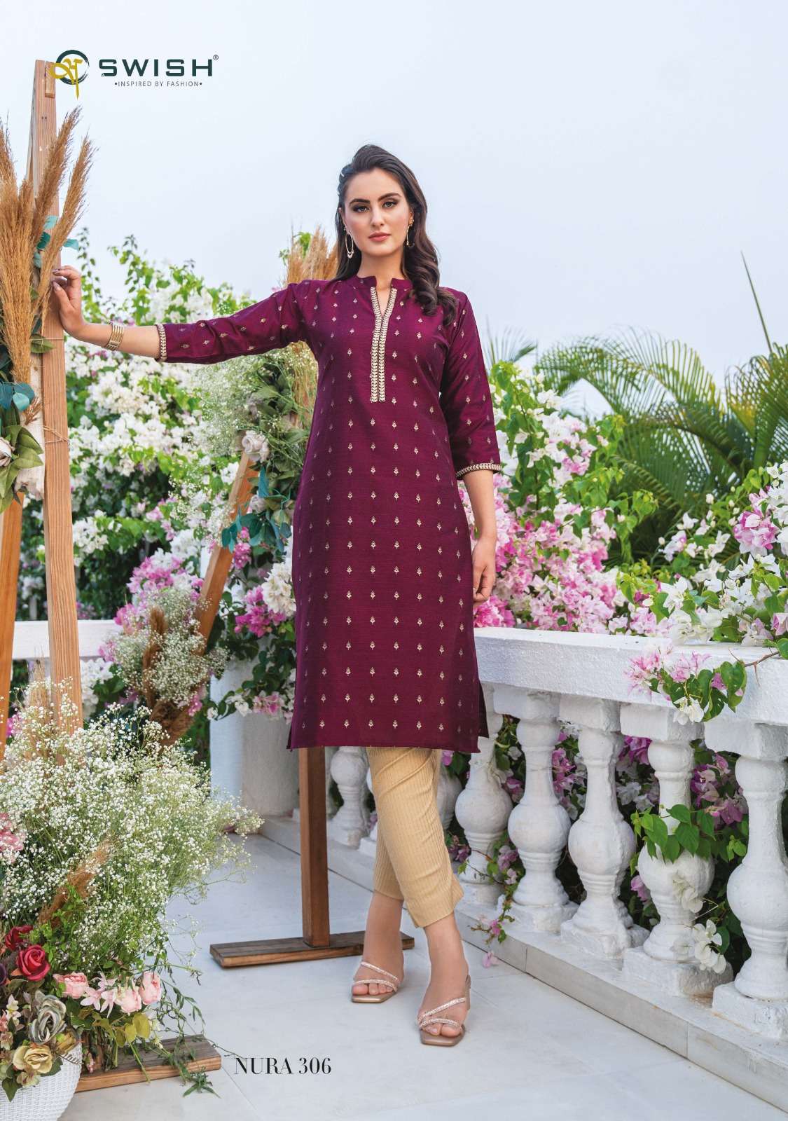 SWISH LAUNCHING THE NEW CATALOGUE NURA VOL.3, 1PC CONCEPT ONLY KURTI COLLECTION- WHOLESALE DEALER SURAT