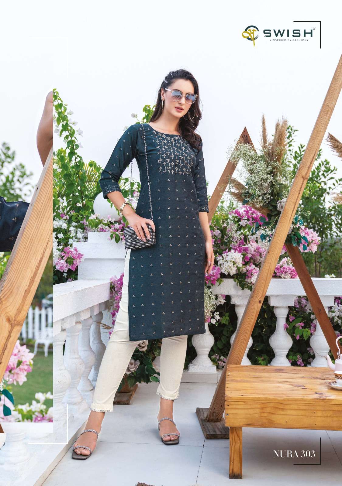 SWISH LAUNCHING THE NEW CATALOGUE NURA VOL.3, 1PC CONCEPT ONLY KURTI COLLECTION- WHOLESALE DEALER SURAT