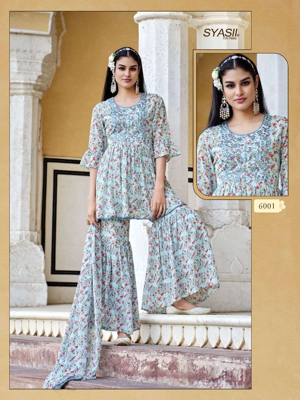 SYASII PRESENT LAUNCHING NEW CATALOGUE AERA VOL-2 3PCS CONCEPT TUNIC TOP BOTTOM & DUPATTA SET- WHOLESALE DEALER SURAT