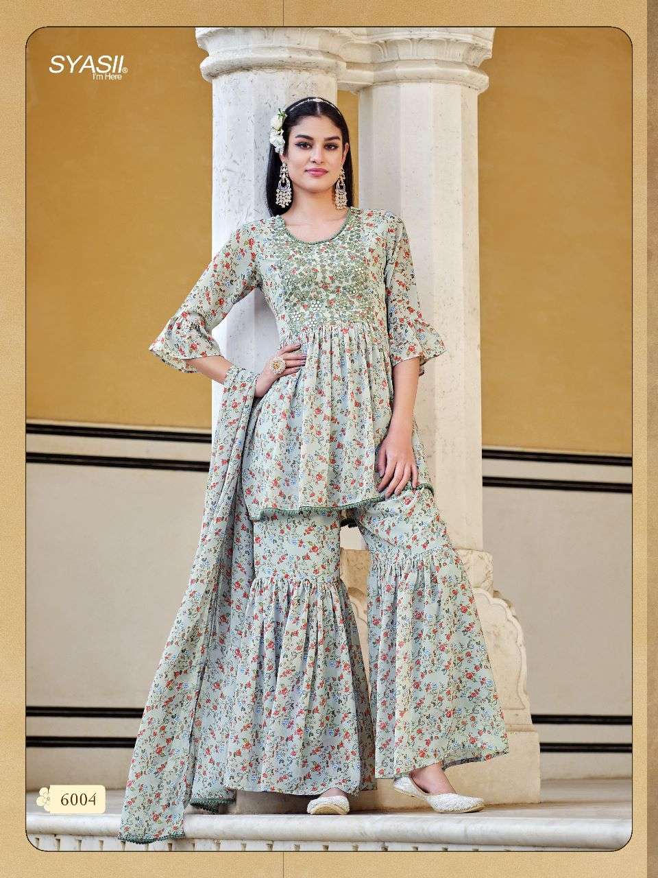 SYASII PRESENT LAUNCHING NEW CATALOGUE AERA VOL-2 3PCS CONCEPT TUNIC TOP BOTTOM & DUPATTA SET- WHOLESALE DEALER SURAT