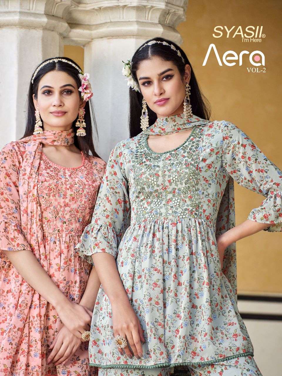 SYASII PRESENT LAUNCHING NEW CATALOGUE AERA VOL-2 3PCS CONCEPT TUNIC TOP BOTTOM & DUPATTA SET- WHOLESALE DEALER SURAT