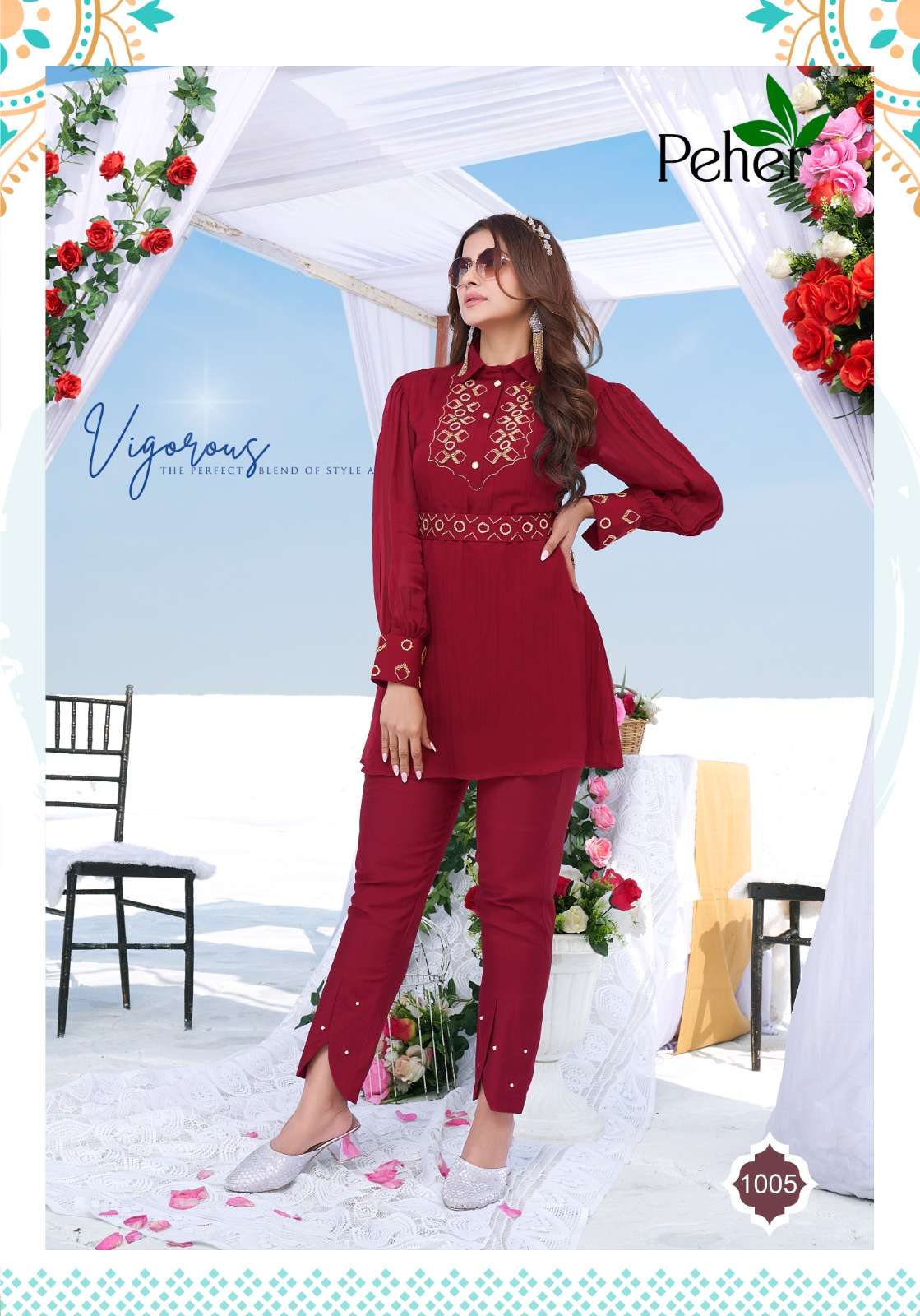 VIVILS SILK LAUNCHING NEW CATALOGUE BEBO VOL.1 2PCS CONCEPT TOP & PANT SET WITH UNIQUE BELT  SET- WHOLSALE  DEALER SURAT