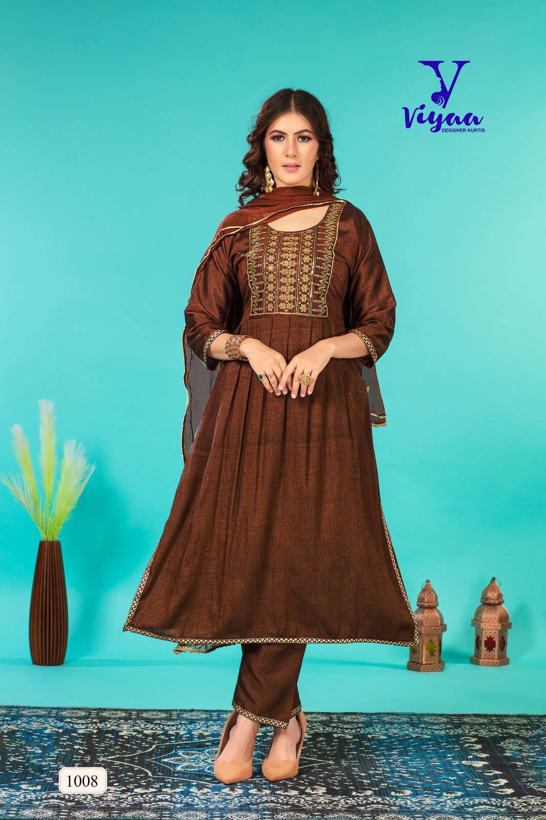 VIYAA DESIGNER PRESENT LAUNCHING NEW CATALOGUE OCCASSION 3PCS CONCEPT KURTI PANT WITH DUPATTA- WHOLESALE DEALER SURAT