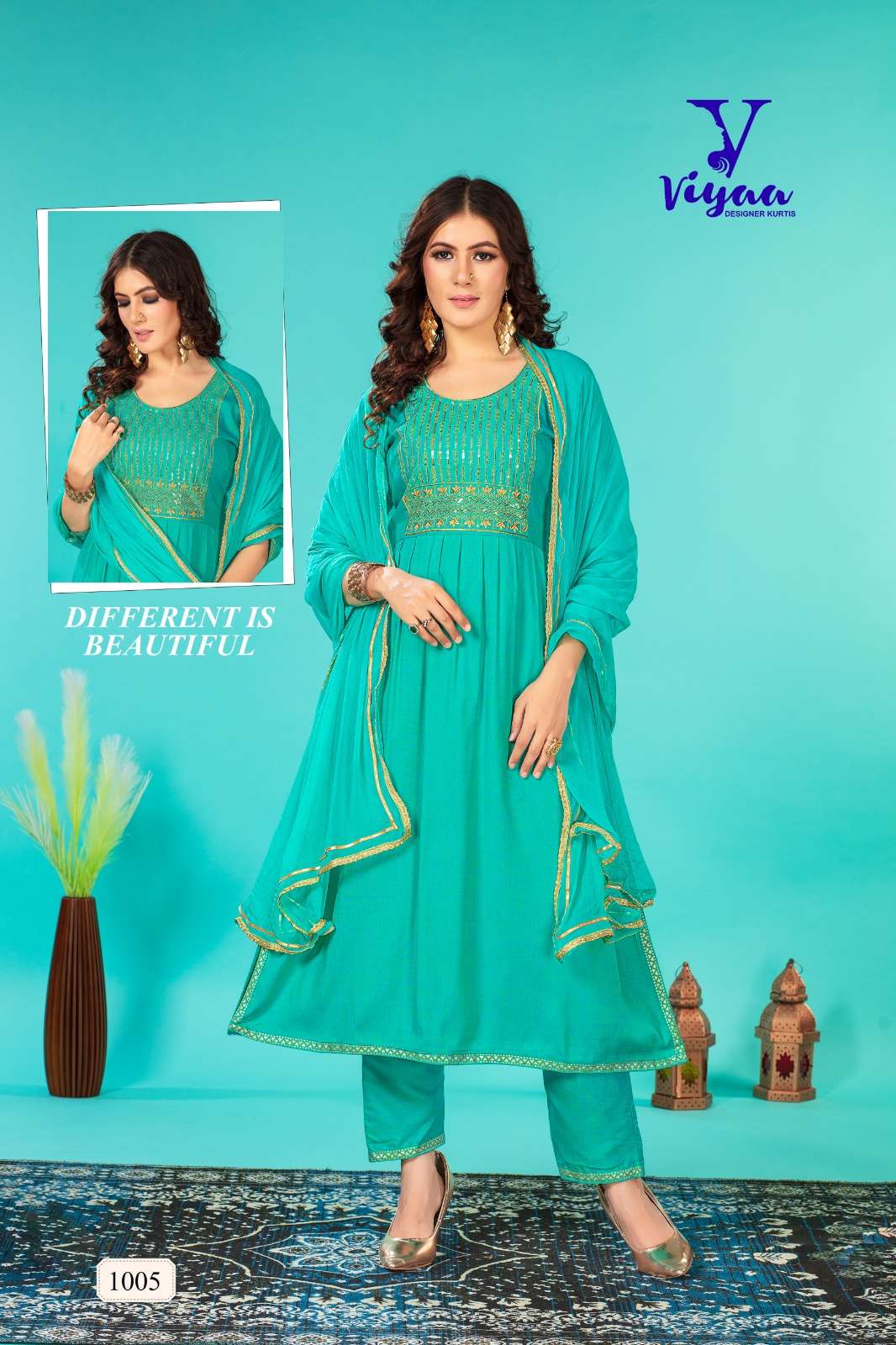 VIYAA DESIGNER PRESENT LAUNCHING NEW CATALOGUE OCCASSION 3PCS CONCEPT KURTI PANT WITH DUPATTA- WHOLESALE DEALER SURAT