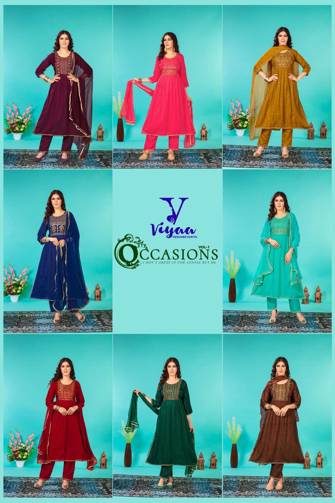 VIYAA DESIGNER PRESENT LAUNCHING NEW CATALOGUE OCCASSION 3PCS CONCEPT KURTI PANT WITH DUPATTA- WHOLESALE DEALER SURAT