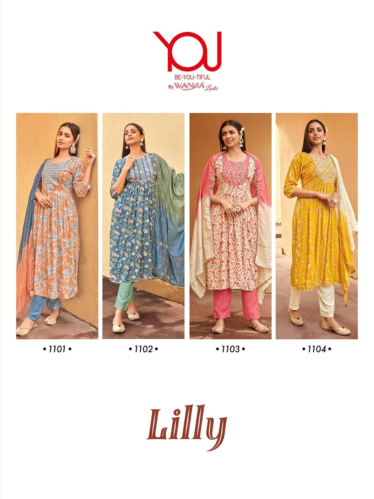 WANNA LAUNCHING NEW CATALOGUE LILLY NAIRA  3PCS CONCEPT HEAVY RAYON PRINTED KURTI PANT WITH DUPATTA SET- WHOLESALE DEALS SURAT