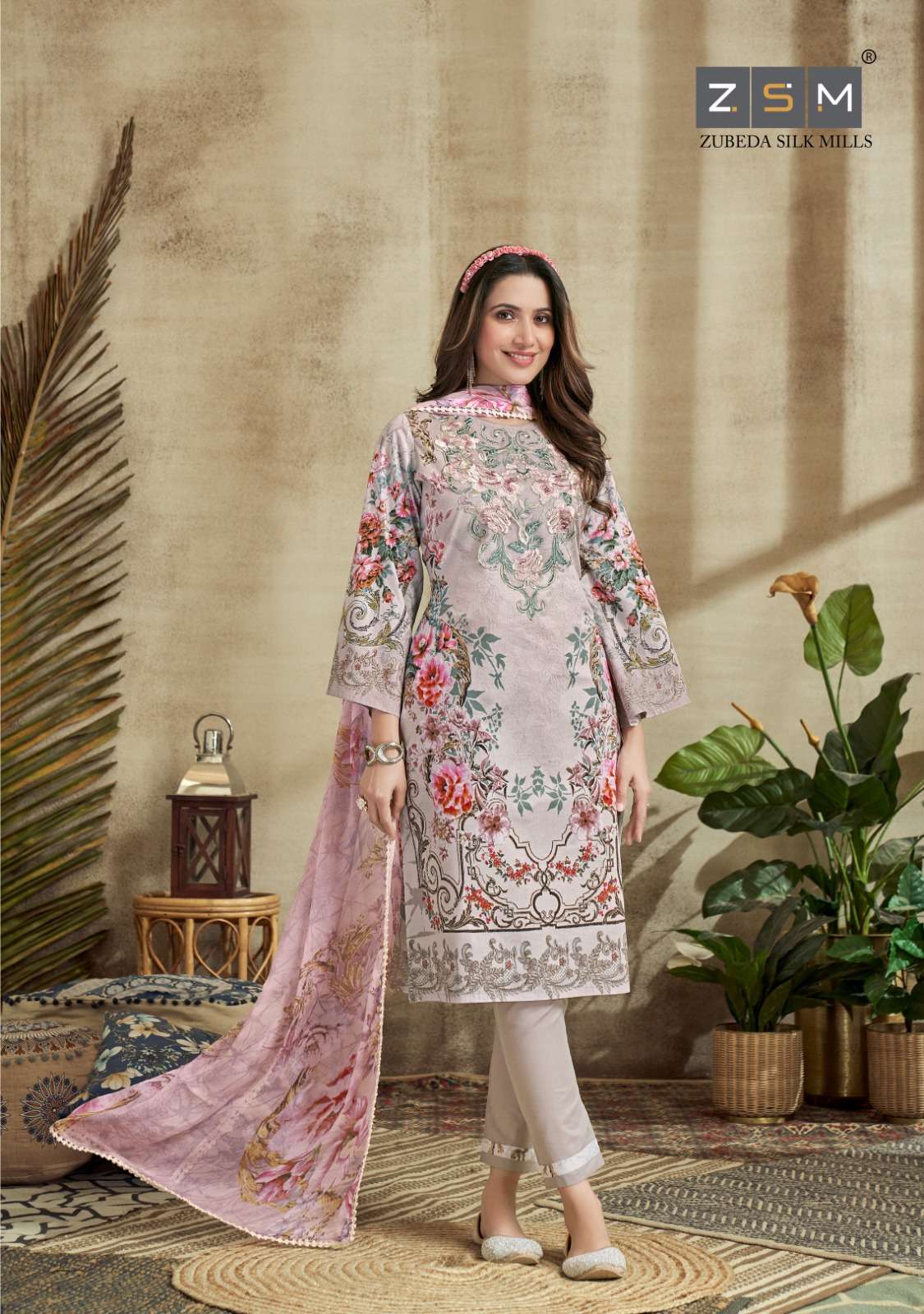 ZUBEDA SILK MILLS LAUNCHING THE NEW CATALOGUE ADILA 3PCS CONCEPT TOP BOTTOM WITH DUPATTA PAKITANI STYLE