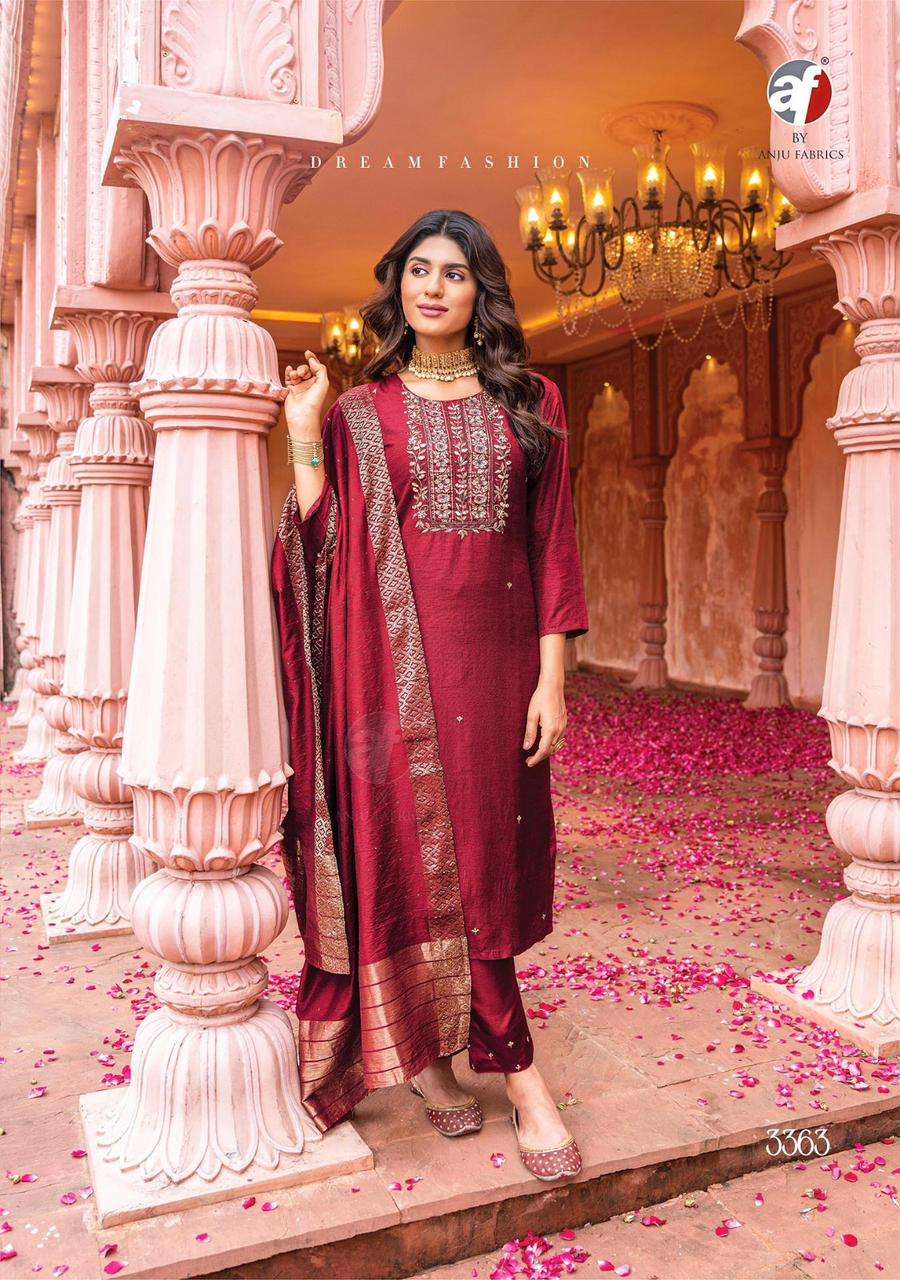 ANJU FABRICS LAUNCH NEW CATALOUGE GHUNGHAT VOL-9 DESIGN NO.3363