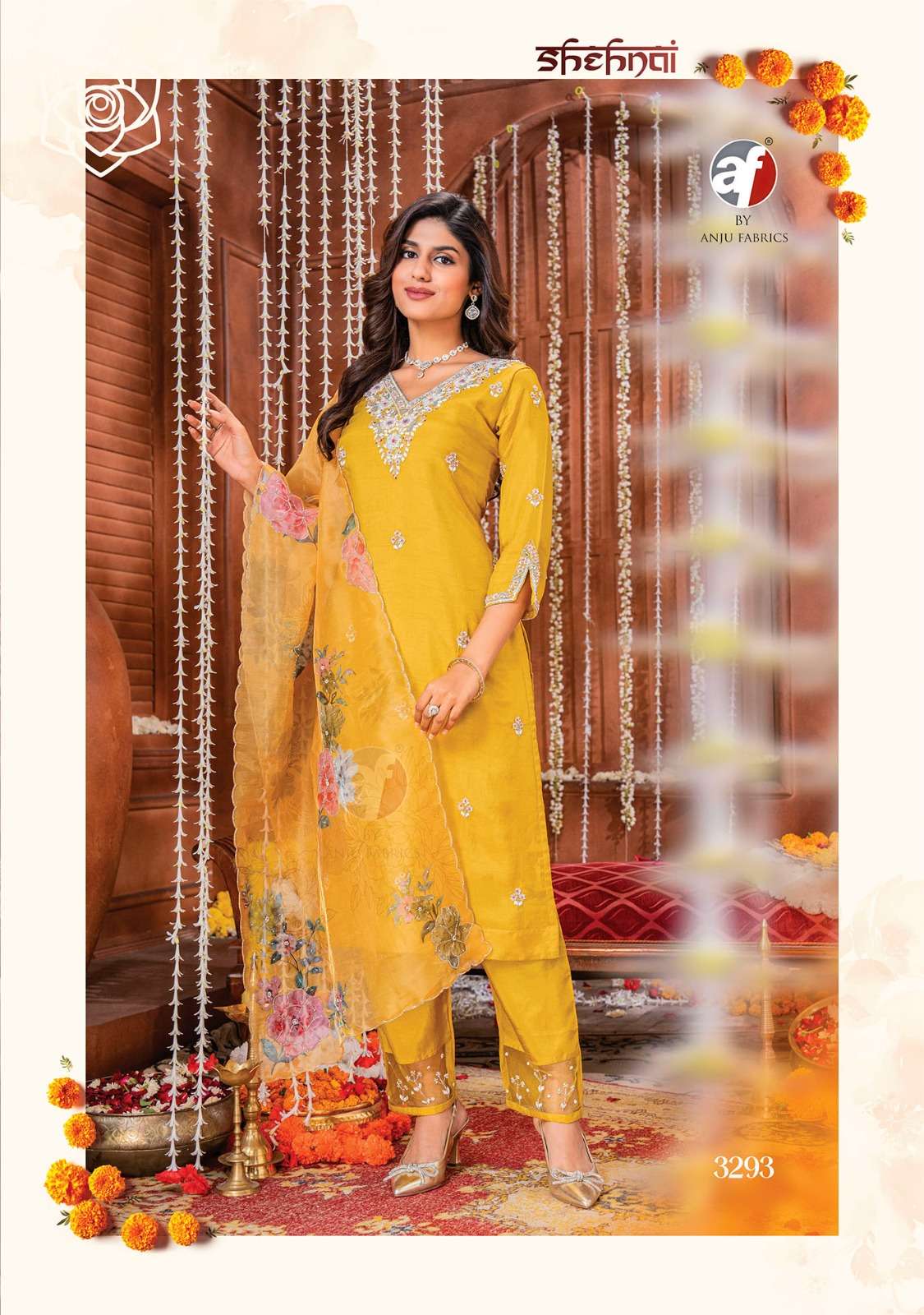 ANJU FABRICS LAUNCH NEW CATLOUG SHEHNAI VOL-6  D.NO- 3293