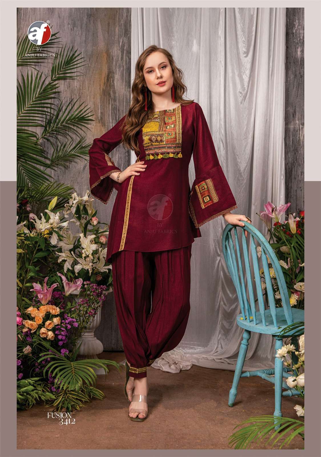 ANJU FABRICS PRESENTS NEW CATALOUGE FUSION VOL-3 D.NO.3412