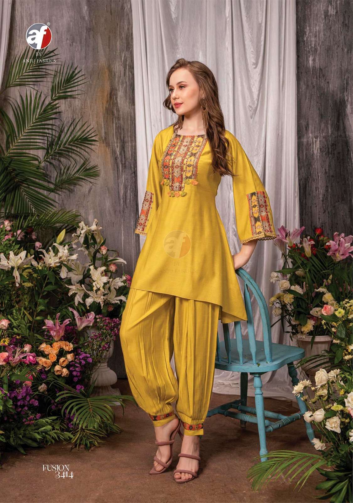 ANJU FABRICS PRESENTS NEW CATALOUGE FUSION VOL-3 D.NO.3414