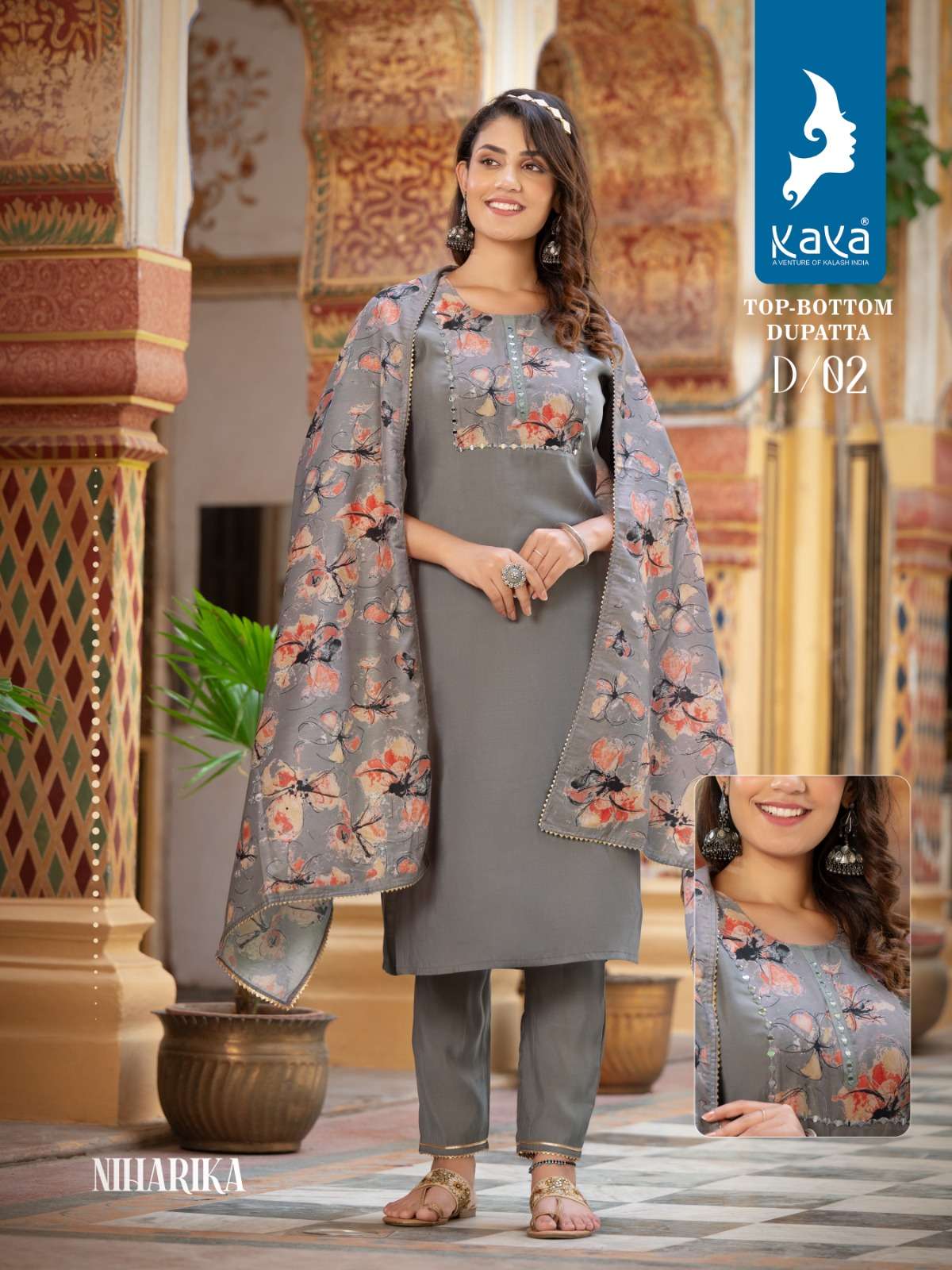 KAYA KURTI LAUNCH 3PCS CONCEPT NEW CATLOUG NIHARIKA DESIGN NO.02