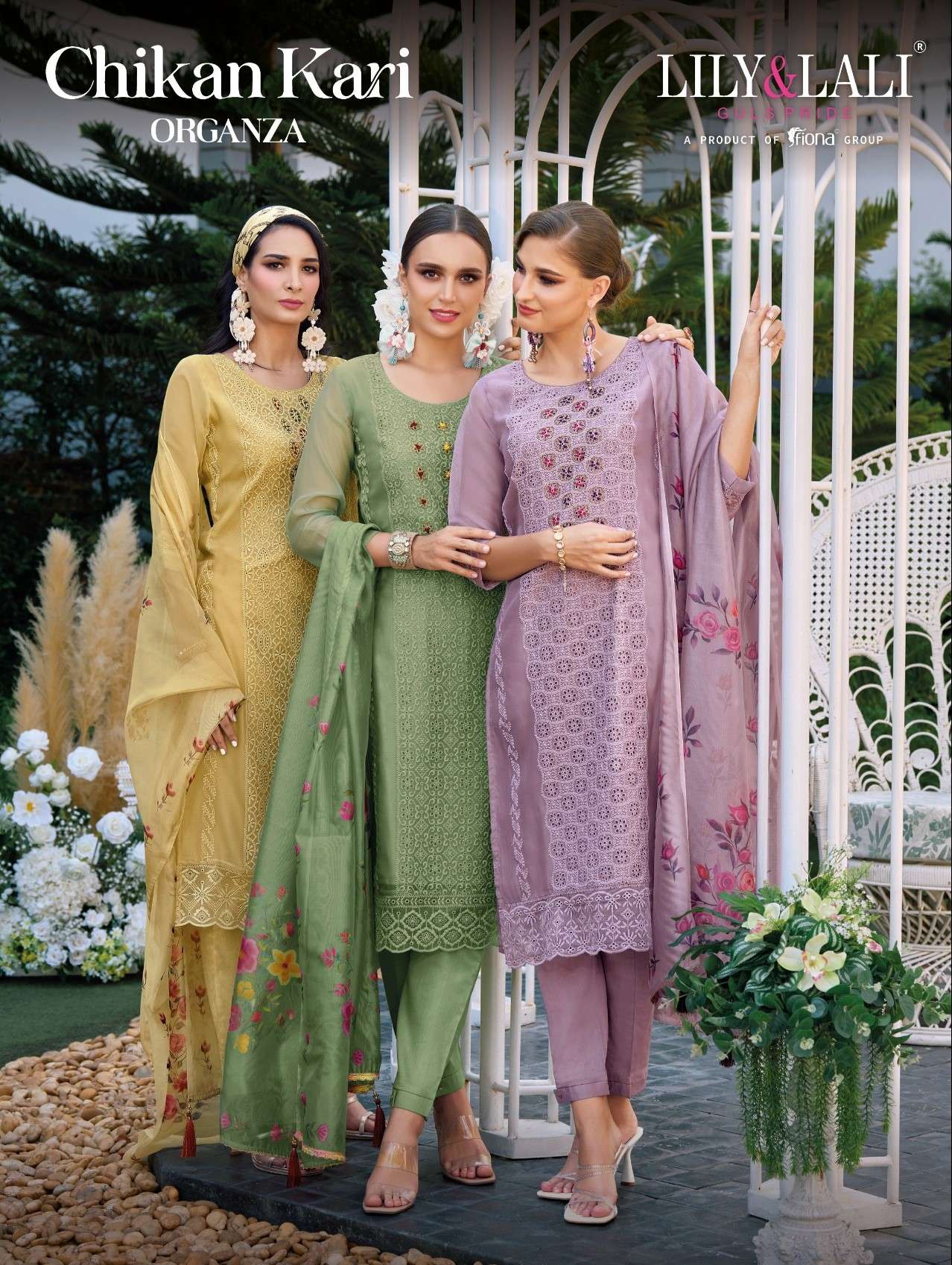 LILY & LALI PRESENTS NEW CATALOUG CHIKANKARI ORGANZA 