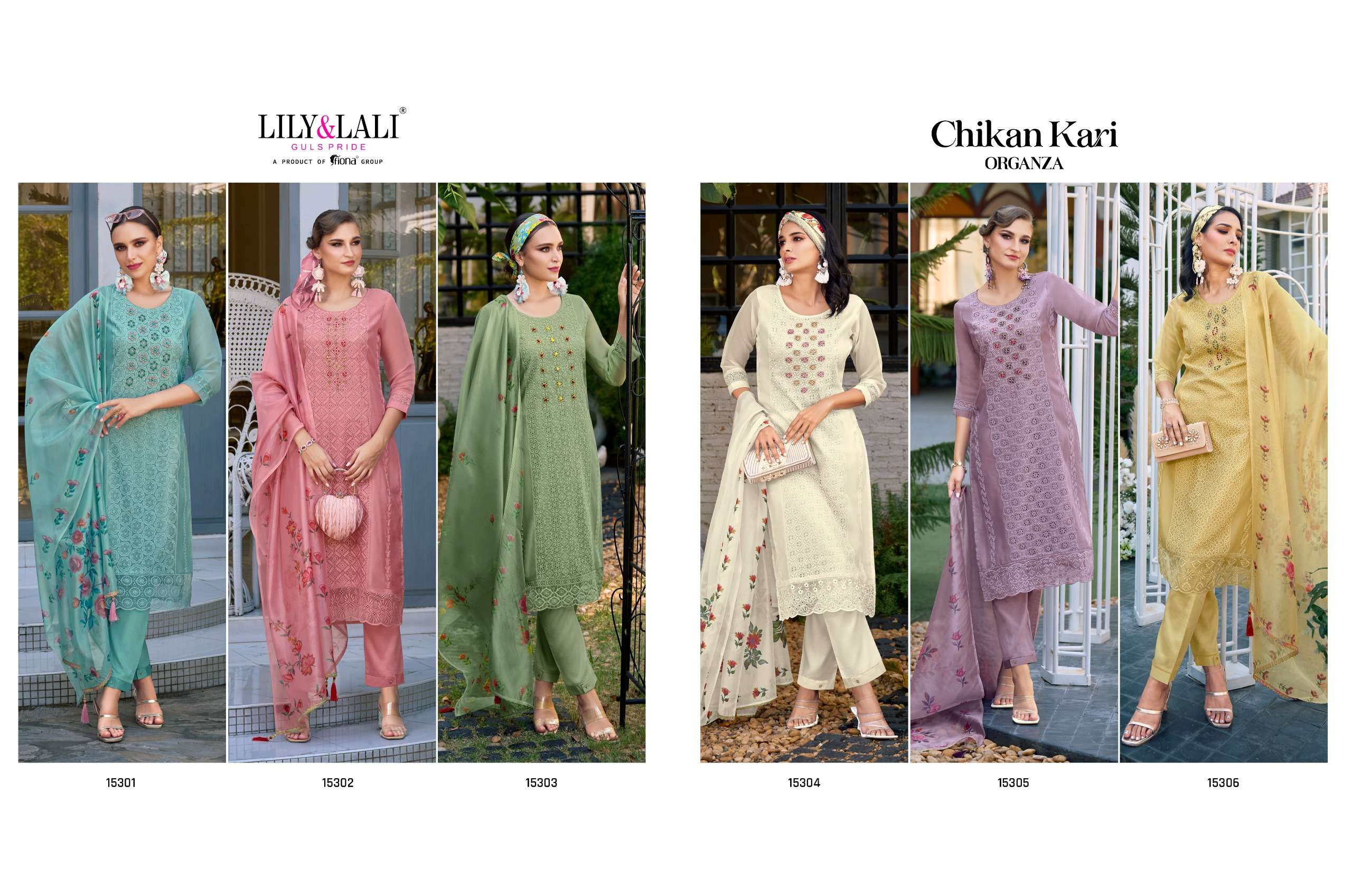 LILY & LALI PRESENTS NEW CATALOUG CHIKANKARI ORGANZA 