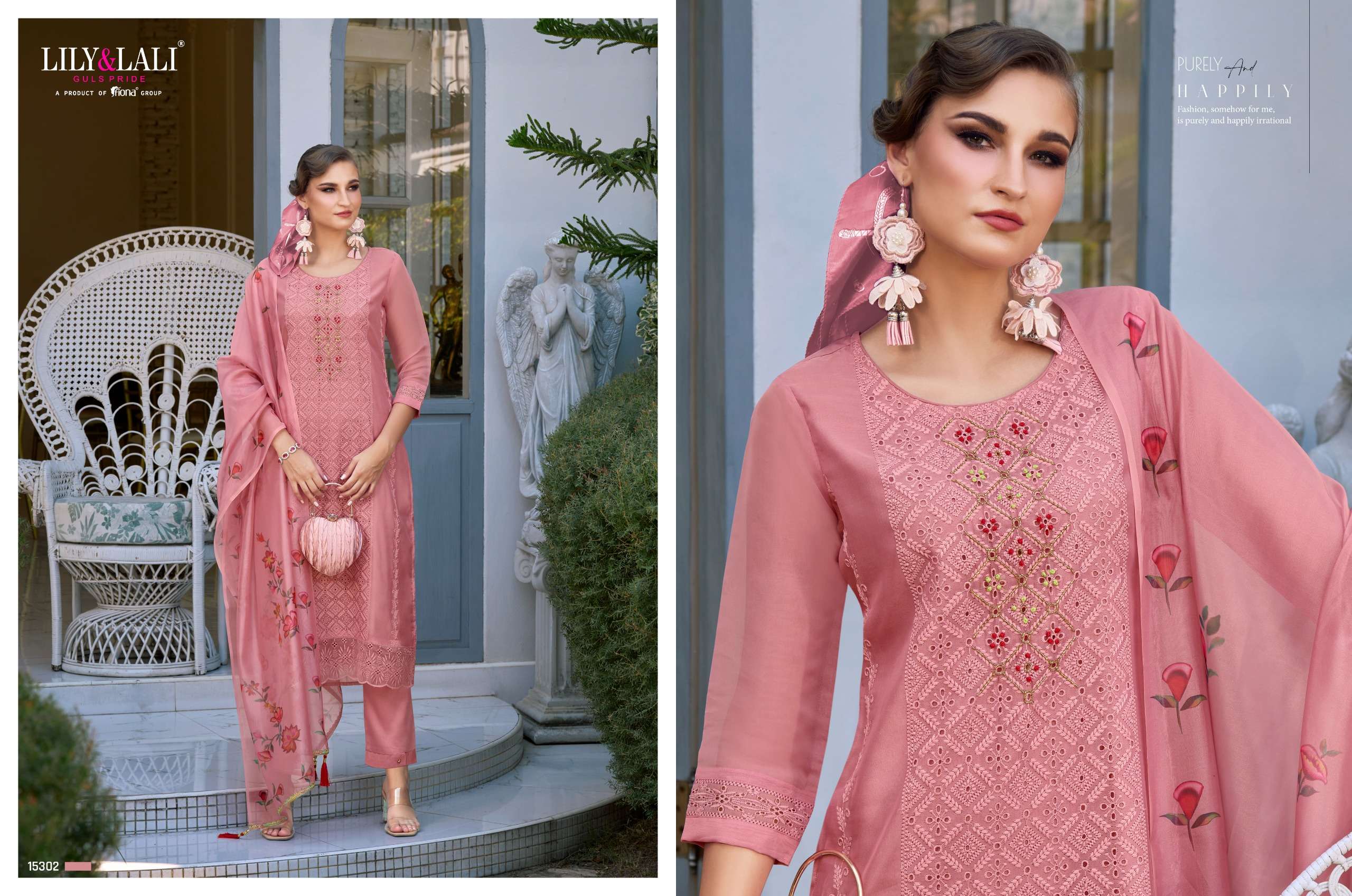 LILY & LALI PRESENTS NEW CATALOUG CHIKANKARI ORGANZA 
