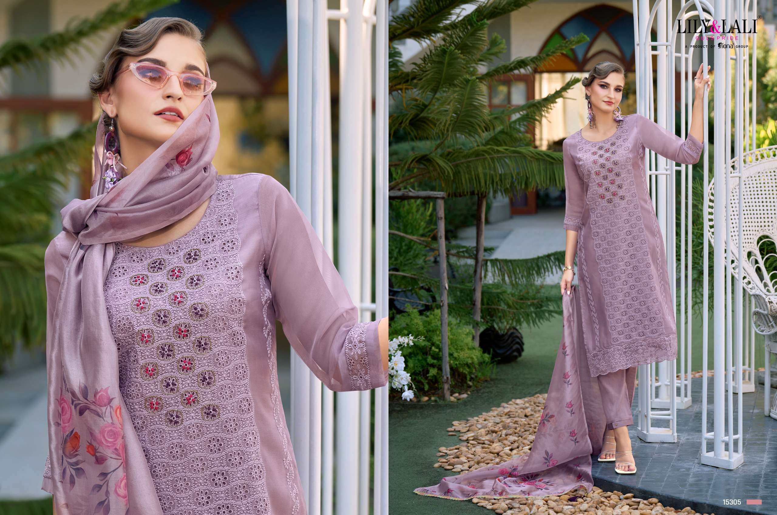 LILY & LALI PRESENTS NEW CATALOUG CHIKANKARI ORGANZA 
